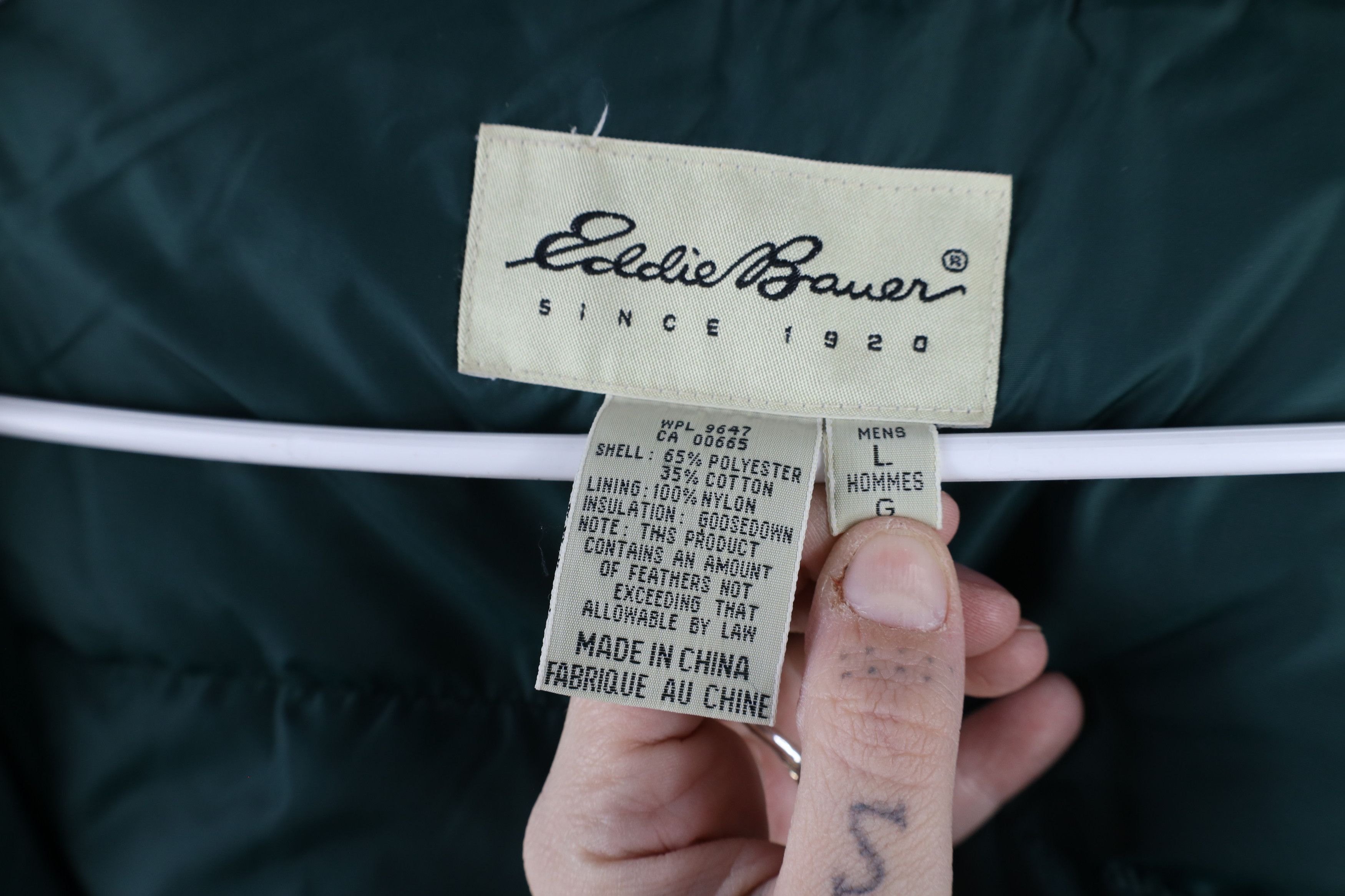 Eddie Bauer × Vintage Vintage 90s Eddie Bauer Line Duck Down Hooded Puffer Jacket Size US L / EU 52-54 / 3 - 13 Thumbnail