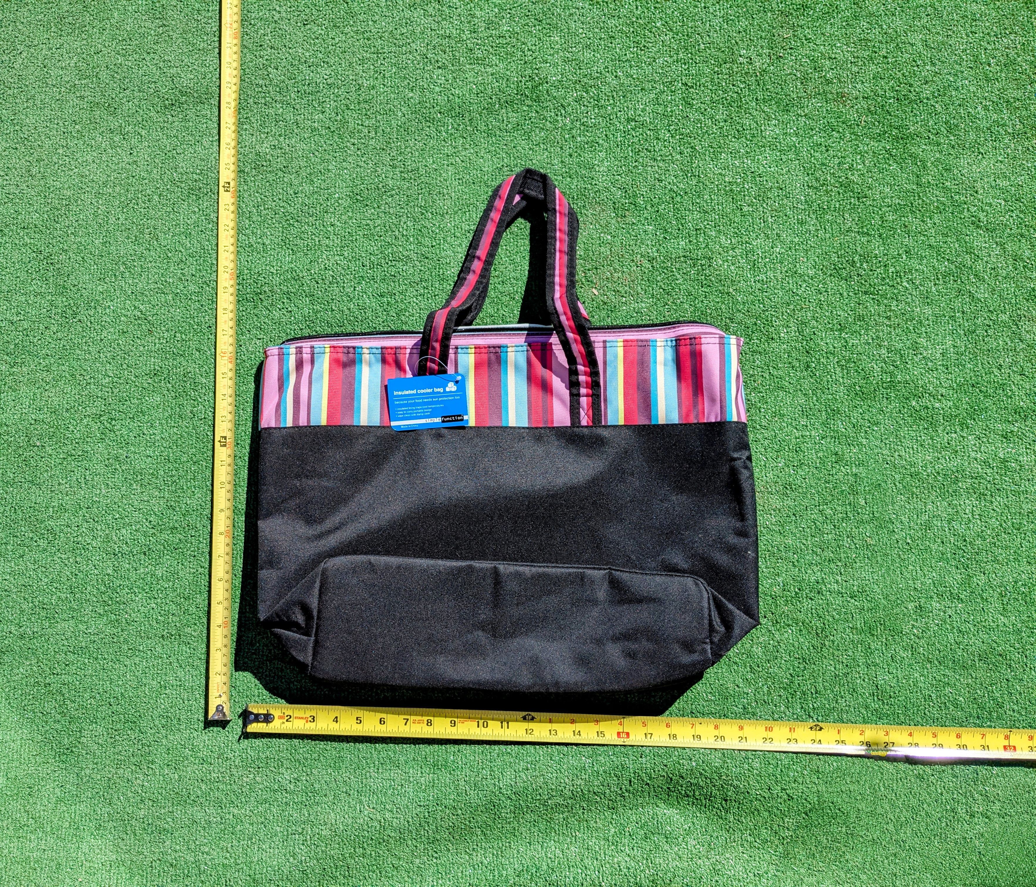 Designer Large Insulated Zipper Closure Reusable Shopping Tote Bag Size ONE SIZE - 2 Thumbnail