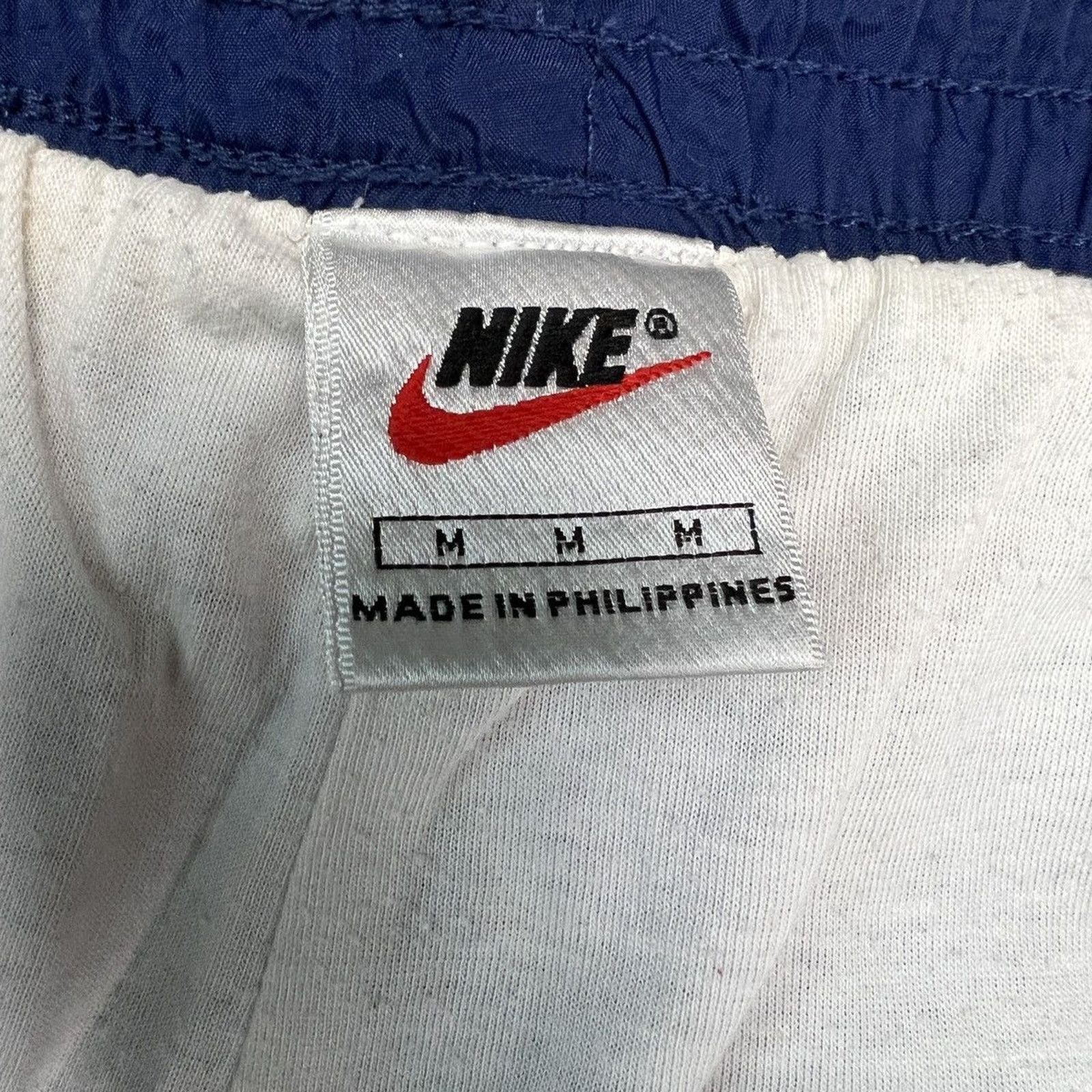 Nike × Vintage Vintage 90s Nike Track Pants M Blue Swoosh Nylon Joggers Size US 37 - 5 Thumbnail