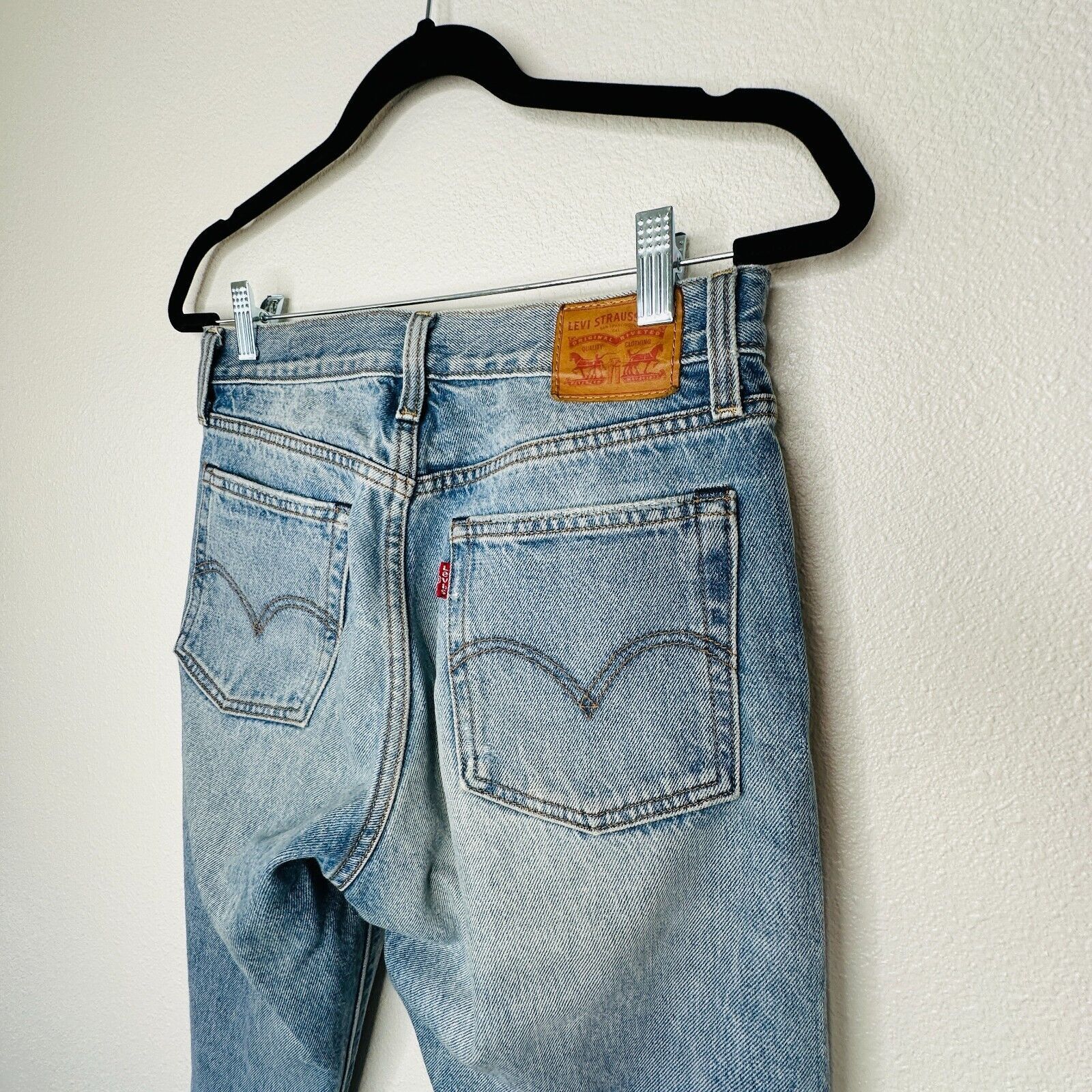 Levi's Levis White Oak Cone Denim Button Fly Distress Slim Leg Jean Size 27" / US 4 / IT 40 - 7 Thumbnail