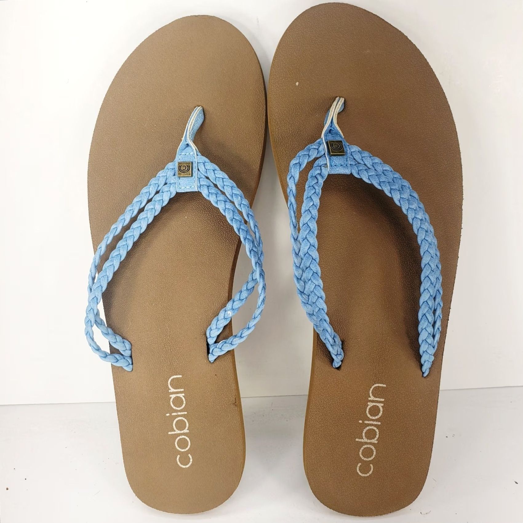 Vintage Cobian Leucadia Blue Braided Flip Flop Comfort Sandals 8-9 Womens Sandal Casual Travel Beach Bohemian Size US 8 / IT 38 - 6 Thumbnail