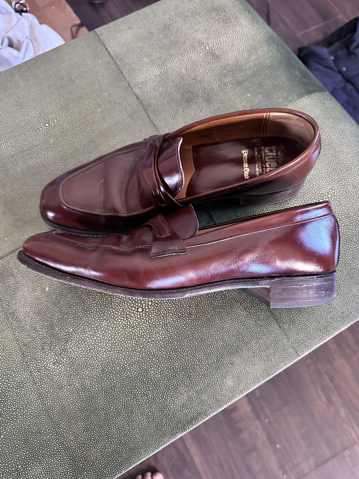 Church's Royal Tweed England burgundy penny loafers