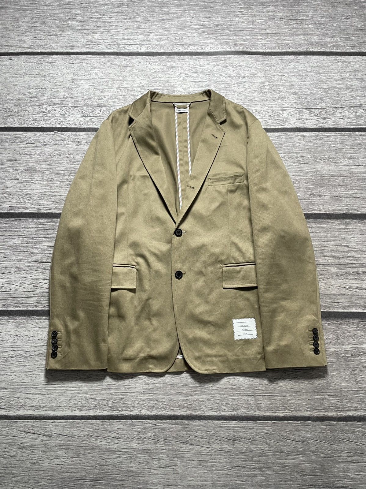Thom Browne Thom Browne Beige Unconstructed Classic Blazer Size 48R - 3 Thumbnail