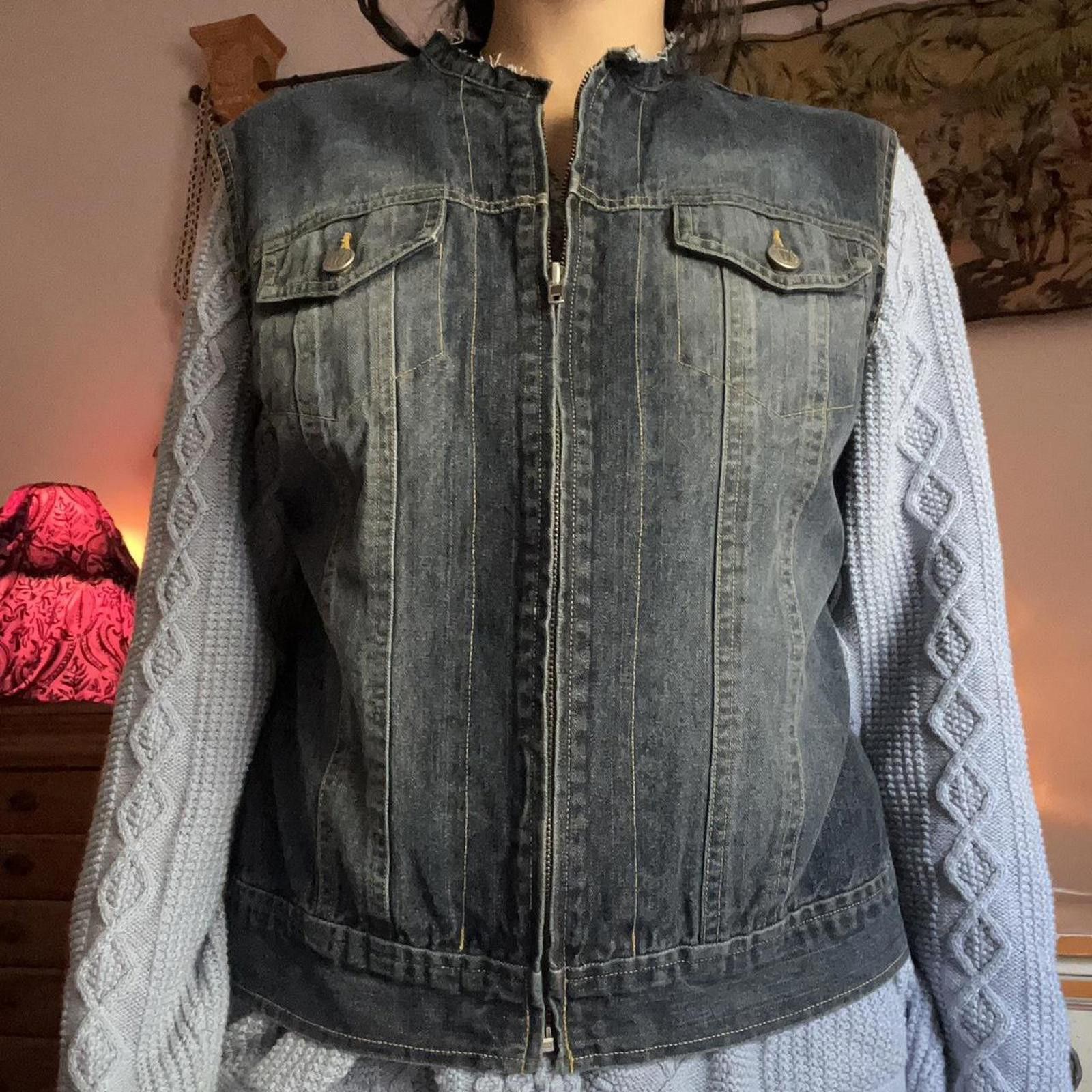 Other Dark denim zip-up jacket with a grunge vibe #grunge Size M / US 6-8 / IT 42-44 - 3 Thumbnail