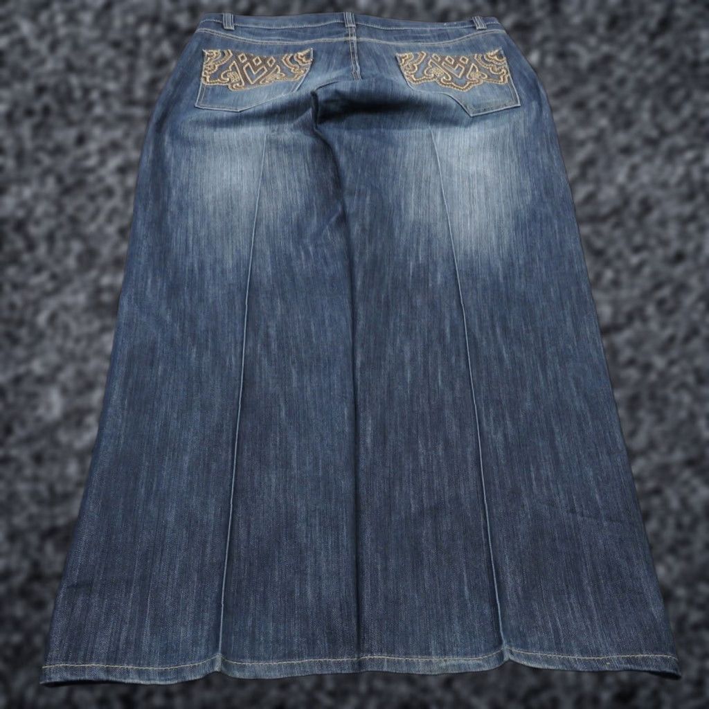 Avirex Avirex Baggy Jeans Men 38 Y2K Embroidered Skater Grunge 10 Leg Opening Pipes VTG Denim Blue 90s Style Mainstream Mens Jeans Size US 38 / EU 54 - 1 Thumbnail