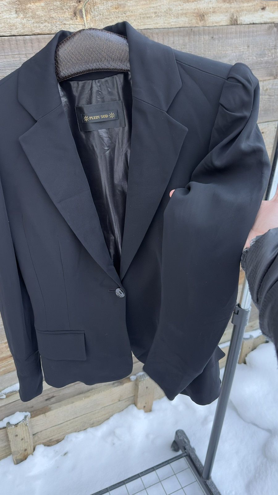 plein sud 00s Plein Sud Faycal Amor Black Puff Sleeve Blazer Jacket Size M / US 6-8 / IT 42-44 - 3 Thumbnail