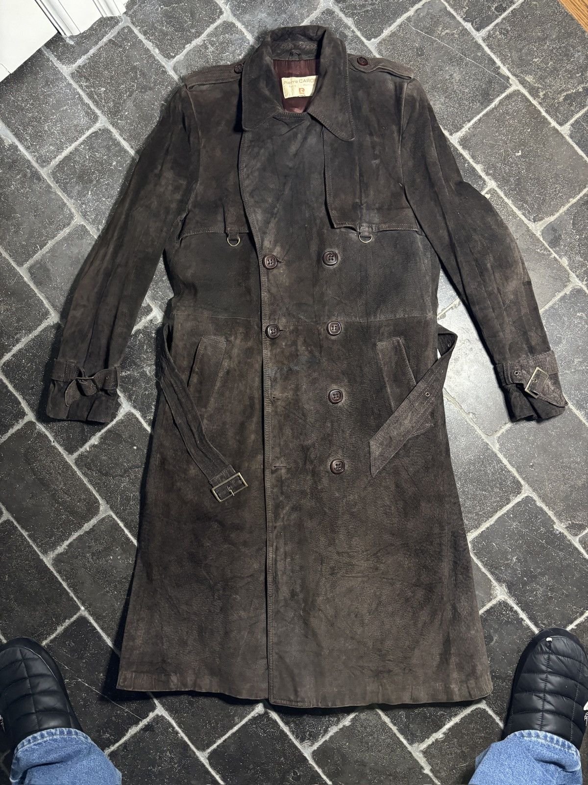 Pierre Cardin 1970s Pierre Cardin Vintage Leather Jacket Suede Trench Coat Size US S / EU 44-46 / 1 - 5 Thumbnail