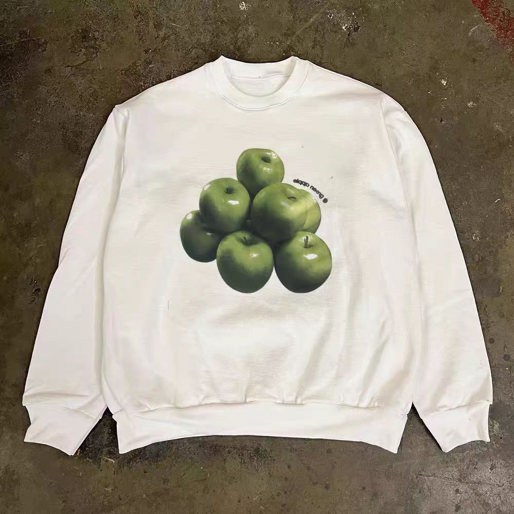 Vintage White washed retro apple print sweatshirt Size US M / EU 48-50 / 2 - 1 Thumbnail