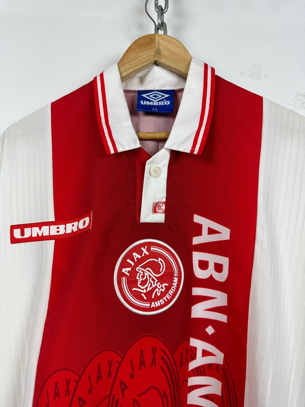 Umbro 1997 Umbro Ajax Amsterdam Litmanen #10 Vintage Soccer Jersey Size US XXL / EU 58 / 5 - 7 Thumbnail