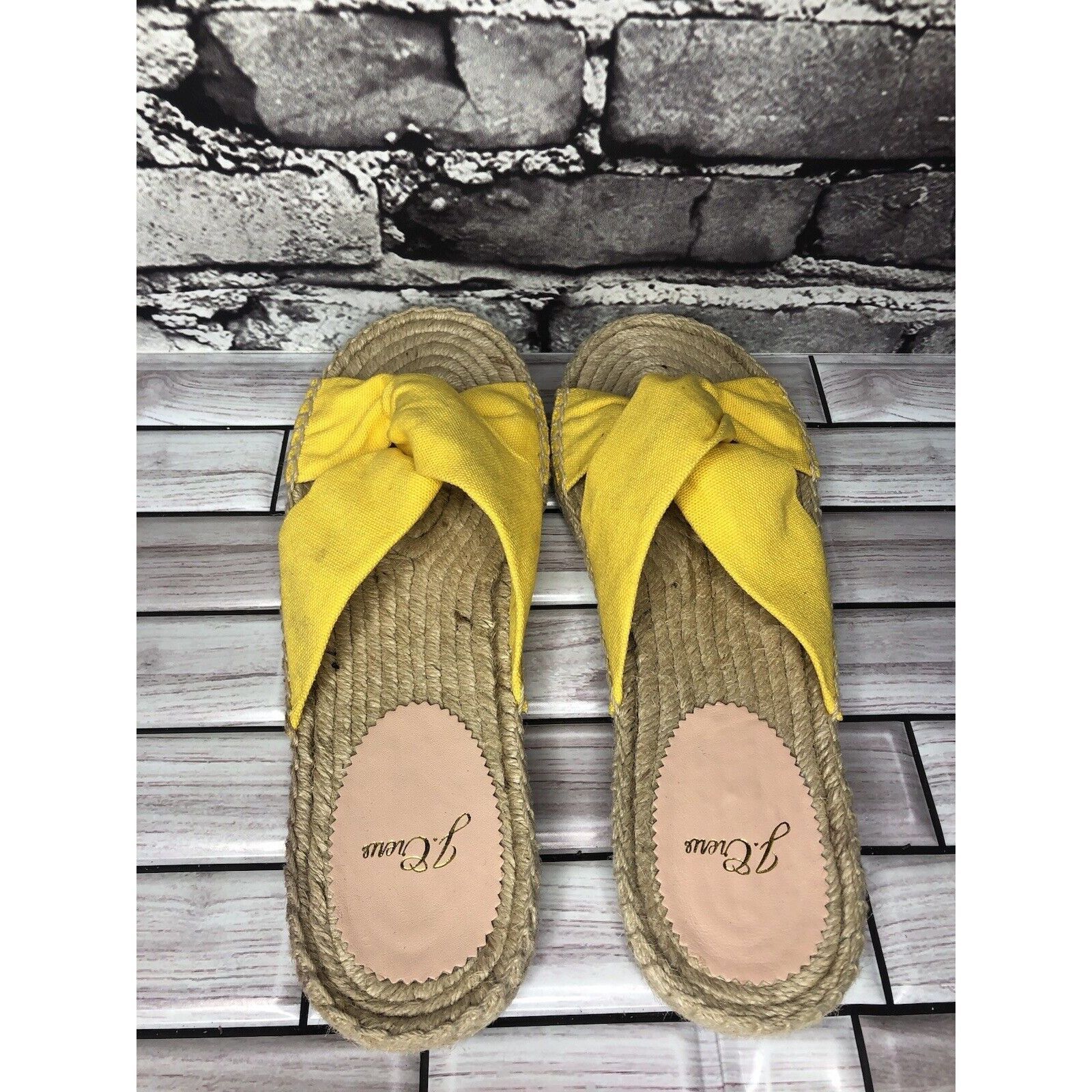 J.Crew J. Crew Yellow Twisted Canvas Fabric Slide Espadrilles Sanda Size US 9 / IT 39 - 4 Thumbnail