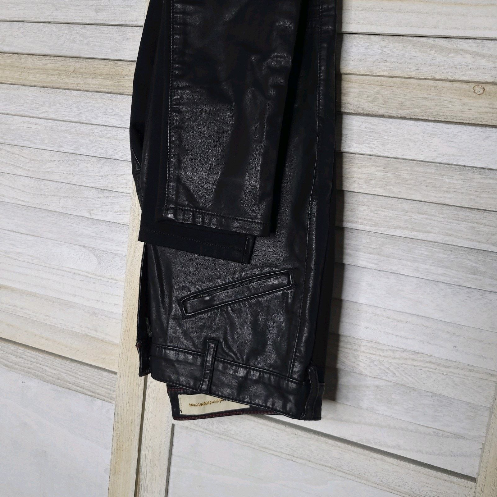Anthropologie Pilcro Anthropologie 26 Vegan Leather Pants Black Skinny Size 28" / US 6 / IT 42 - 10 Thumbnail