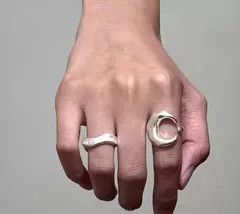 Jewelry Silver Starburst Crystal Ring, Adjustable Silver Band Size ONE SIZE - 3 Thumbnail