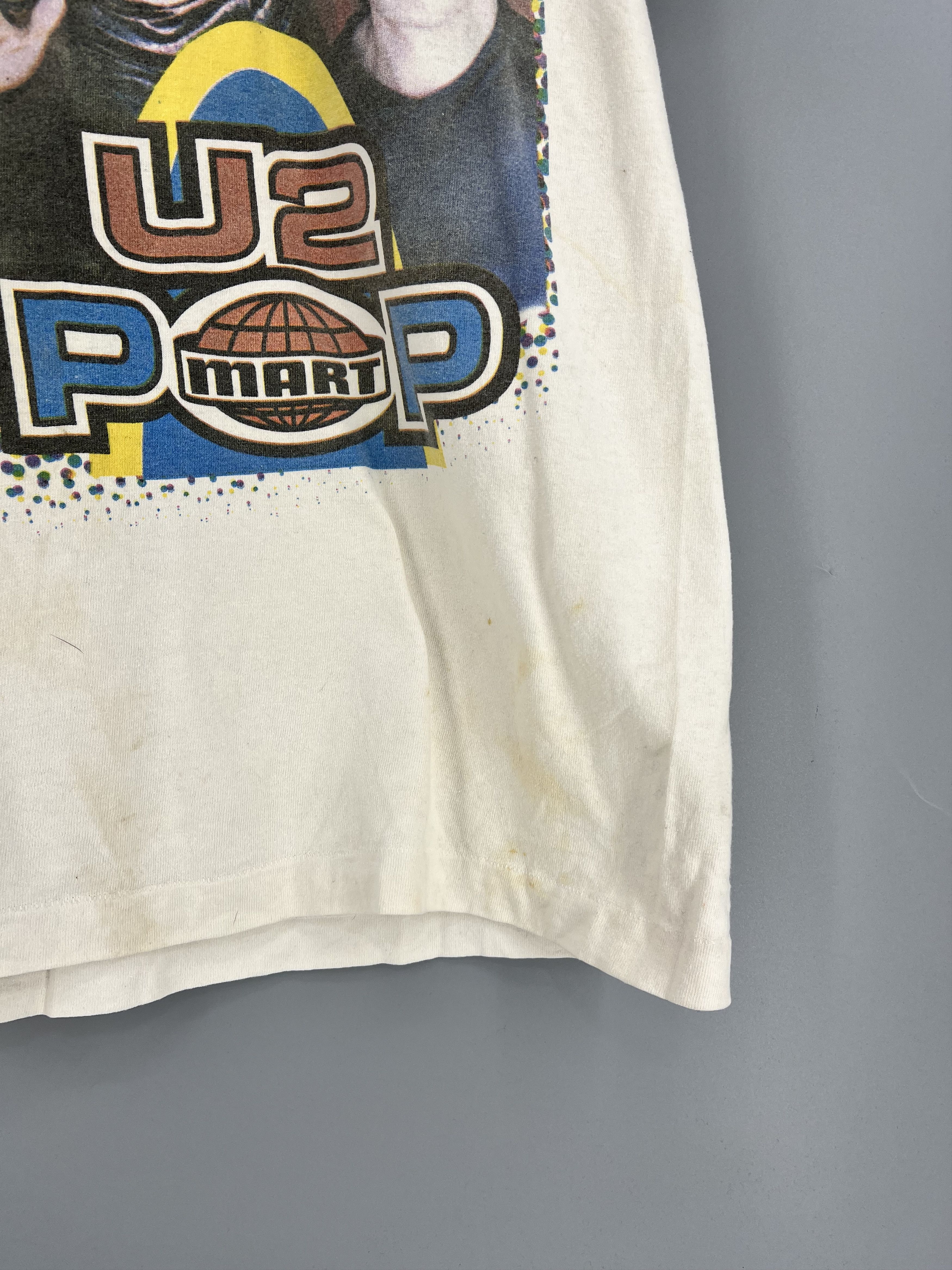 Band Tees Vintage U2 Pop Mart Concert Shirt Rock Band White Cotton 90s Size US XL / EU 56 / 4 - 11 Thumbnail