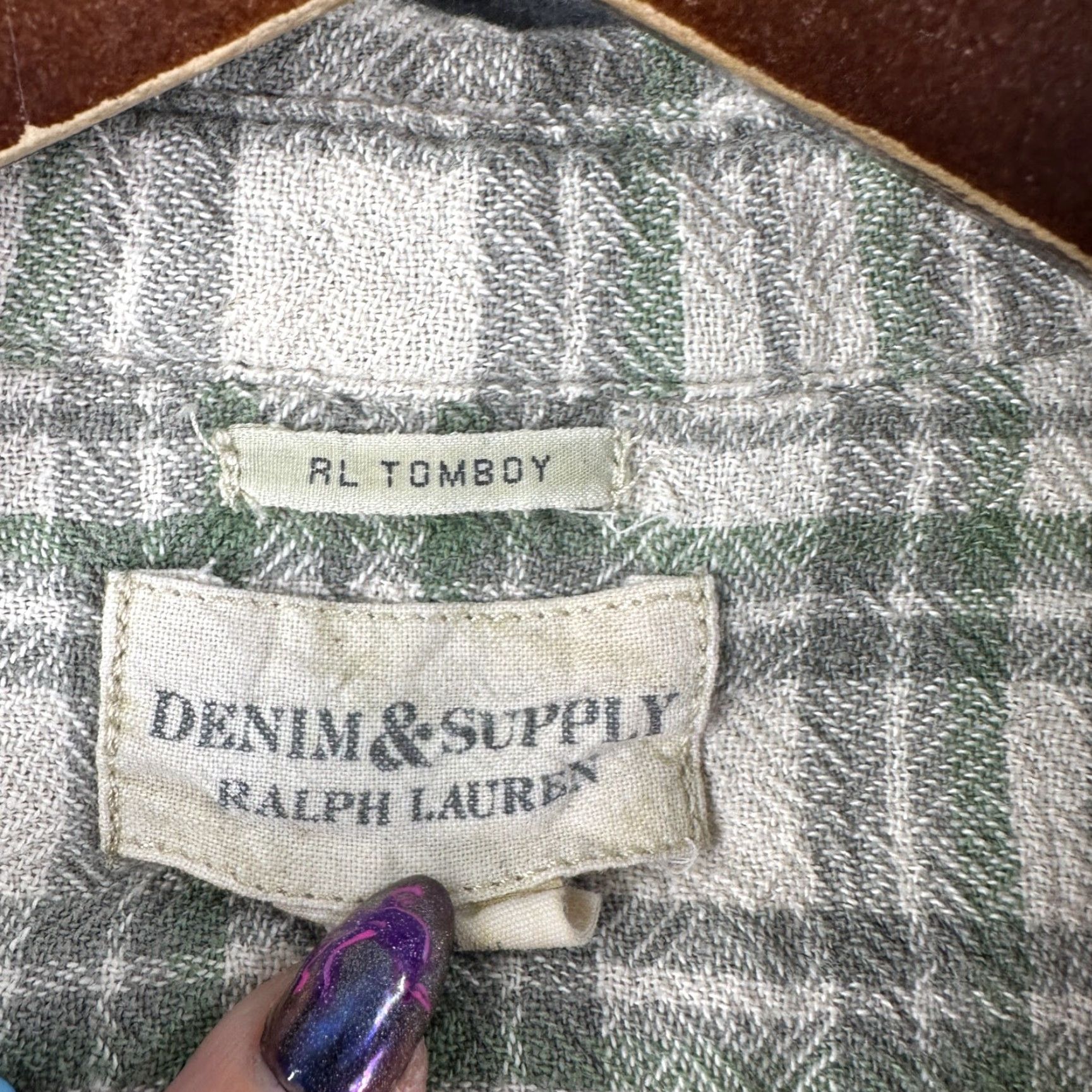 Ralph Lauren Denim & Supply Ralph Lauren Tomboy Shirt Womens XL Long Sleeve Green Plaid Casual Button-Up 100% Cotton Vintage No Size XL / US 12-14 / IT 48-50 - 5 Thumbnail