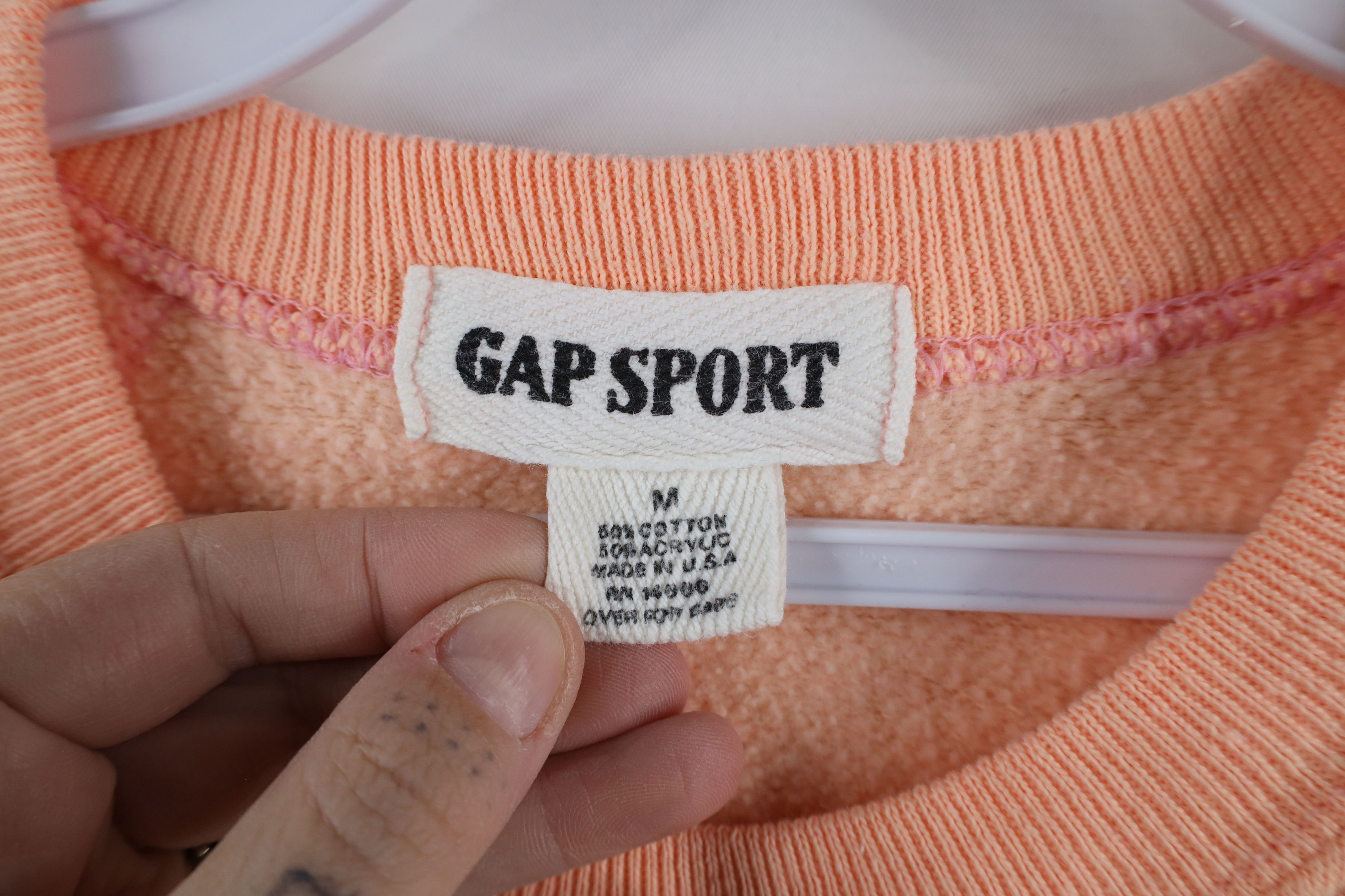 Vintage Vintage 80s 90s Gap Sport Blank Crewneck Sweatshirt Pink USA Size M / US 6-8 / IT 42-44 - 5 Thumbnail