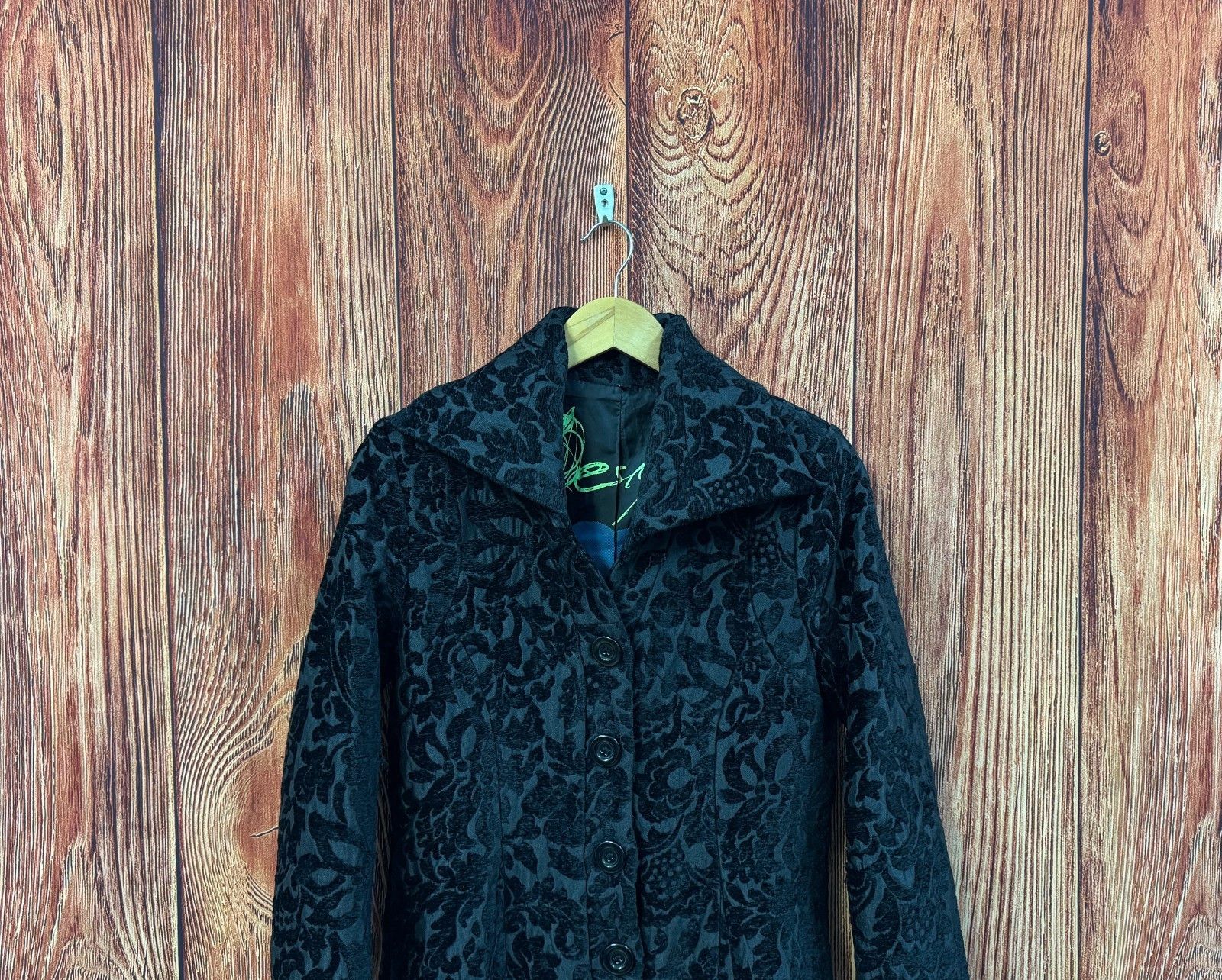 Desigual Desigual Wool Printed Black Womens Coat Size S / US 4 / IT 40 - 2 Thumbnail