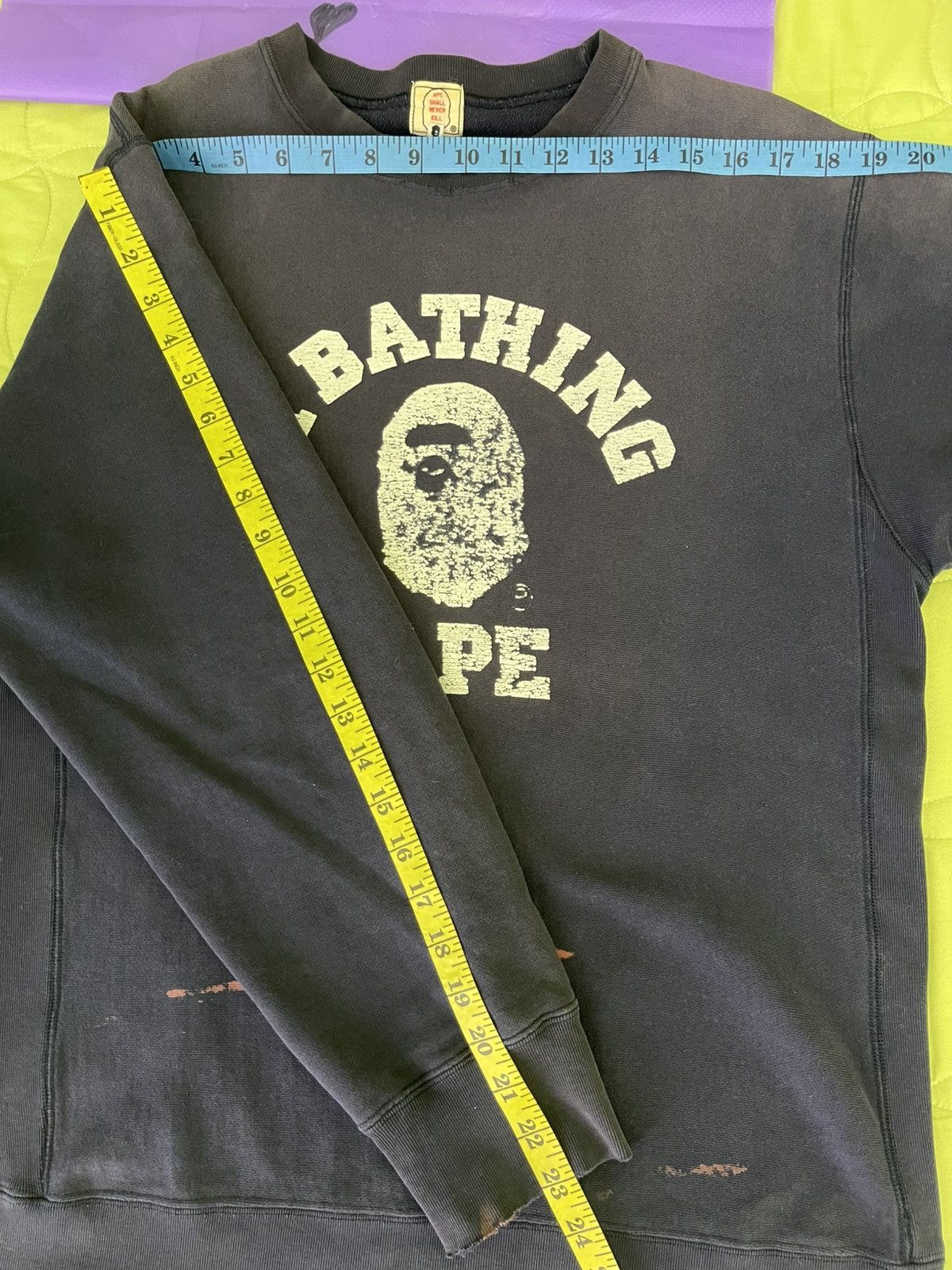 Bape Vintage A Bathing Ape (BAPE) Distressed swetshirt Size US M / EU 48-50 / 2 - 13 Thumbnail