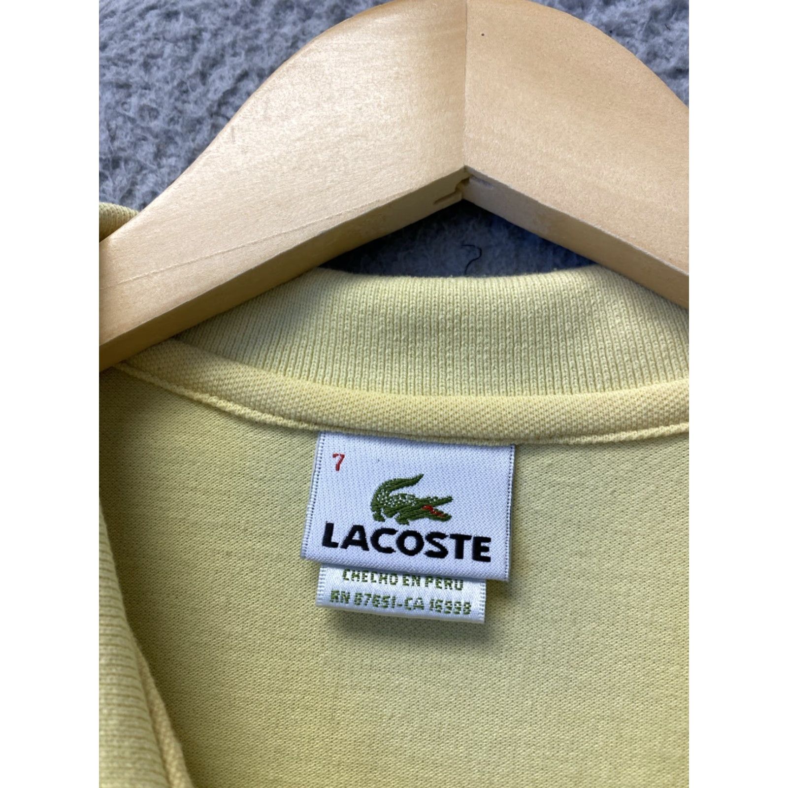 Lacoste Vintage Lacoste Men Polo Shirt XXL Yellow Cotton Short Sleeve Casual Logo Spring Summer Fall Size US XXL / EU 58 / 5 - 3 Thumbnail