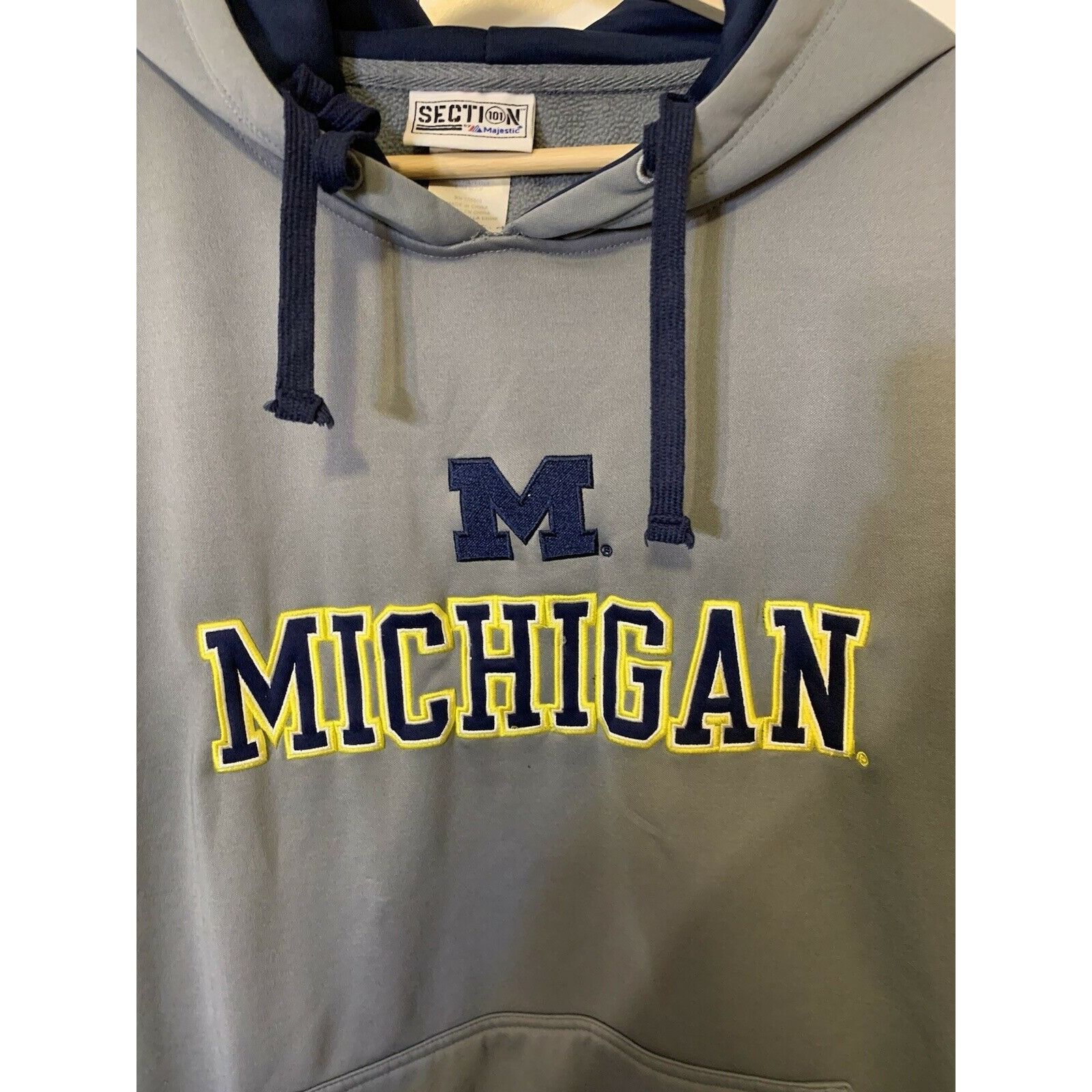 Majestic Section 101 Majestic MICHIGAN Men’s Sz XL Gray Fleece Pullov Size US XL / EU 56 / 4 - 5 Thumbnail