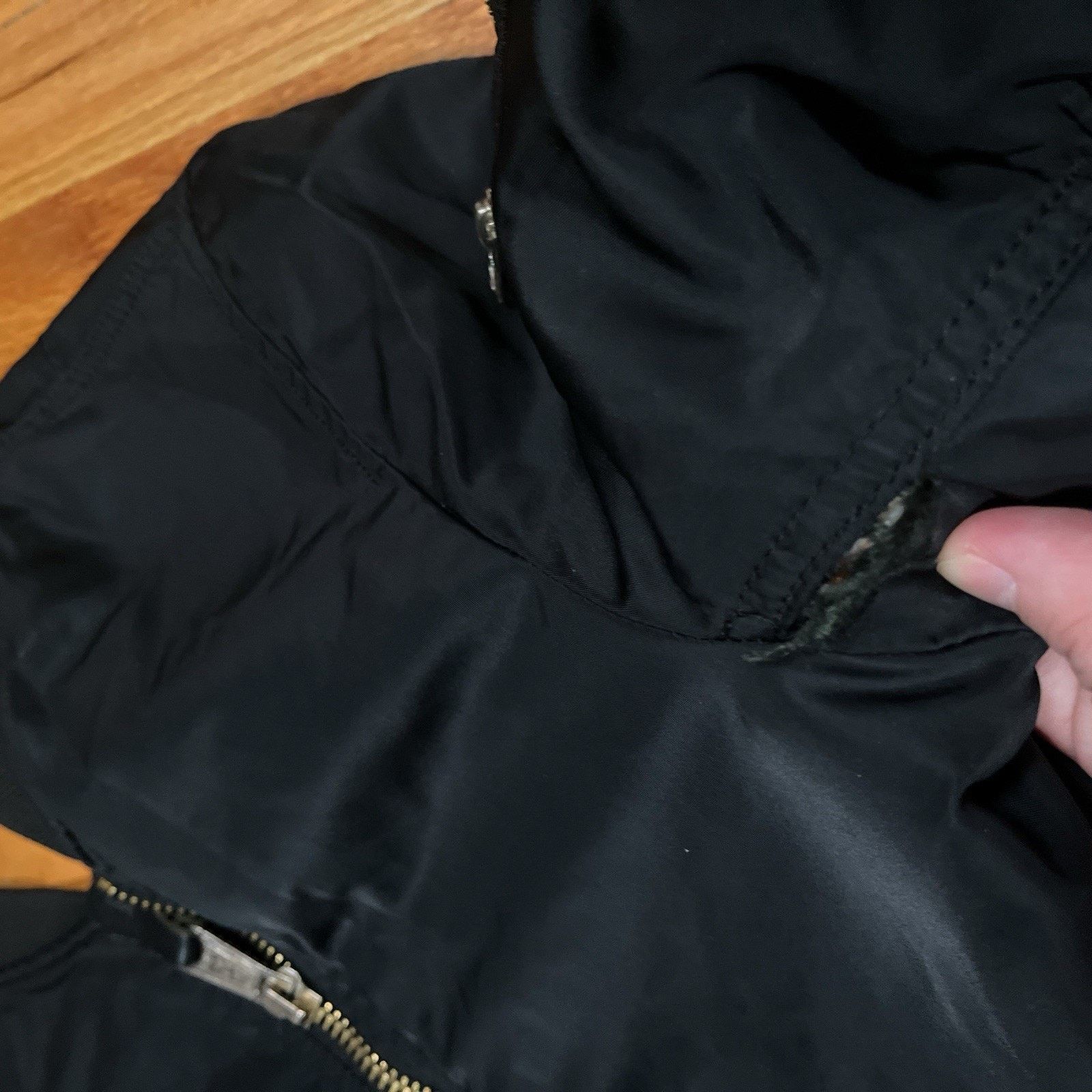 Alpha Industries Alpha Industries Long Black Bomber Flight Jacket Size Large Size US L / EU 52-54 / 3 - 9 Thumbnail
