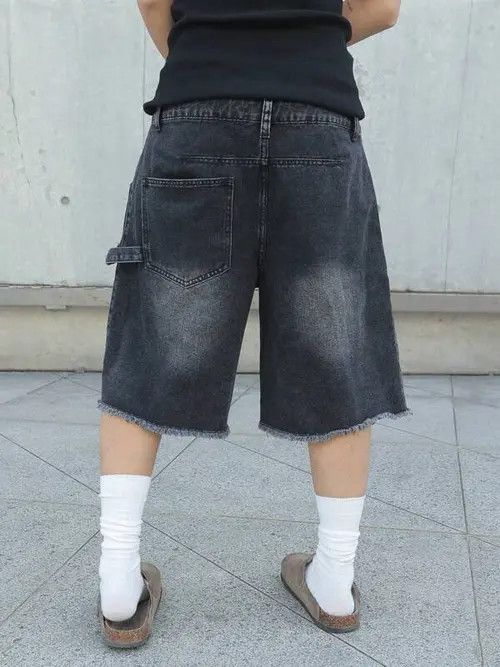 Jean Pants Washed edge Y2K opium shorts jeans Size US 34 / EU 50 - 1 Thumbnail