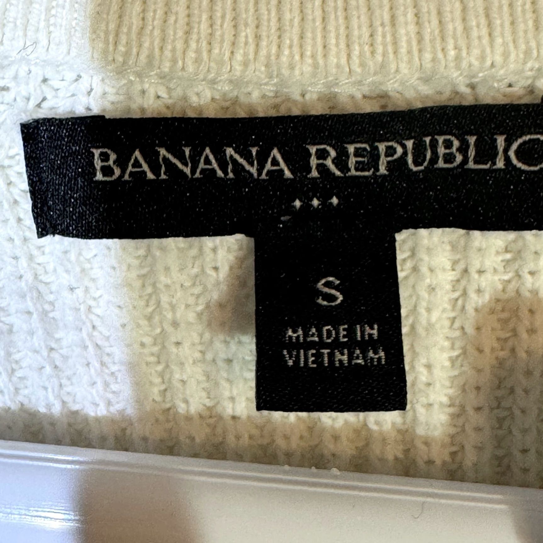 Banana Republic Banana Republic Women’s Ivory Split‑Neck Knit Pullover Sweater Shirt S Vintage No Size S / US 4 / IT 40 - 6 Thumbnail