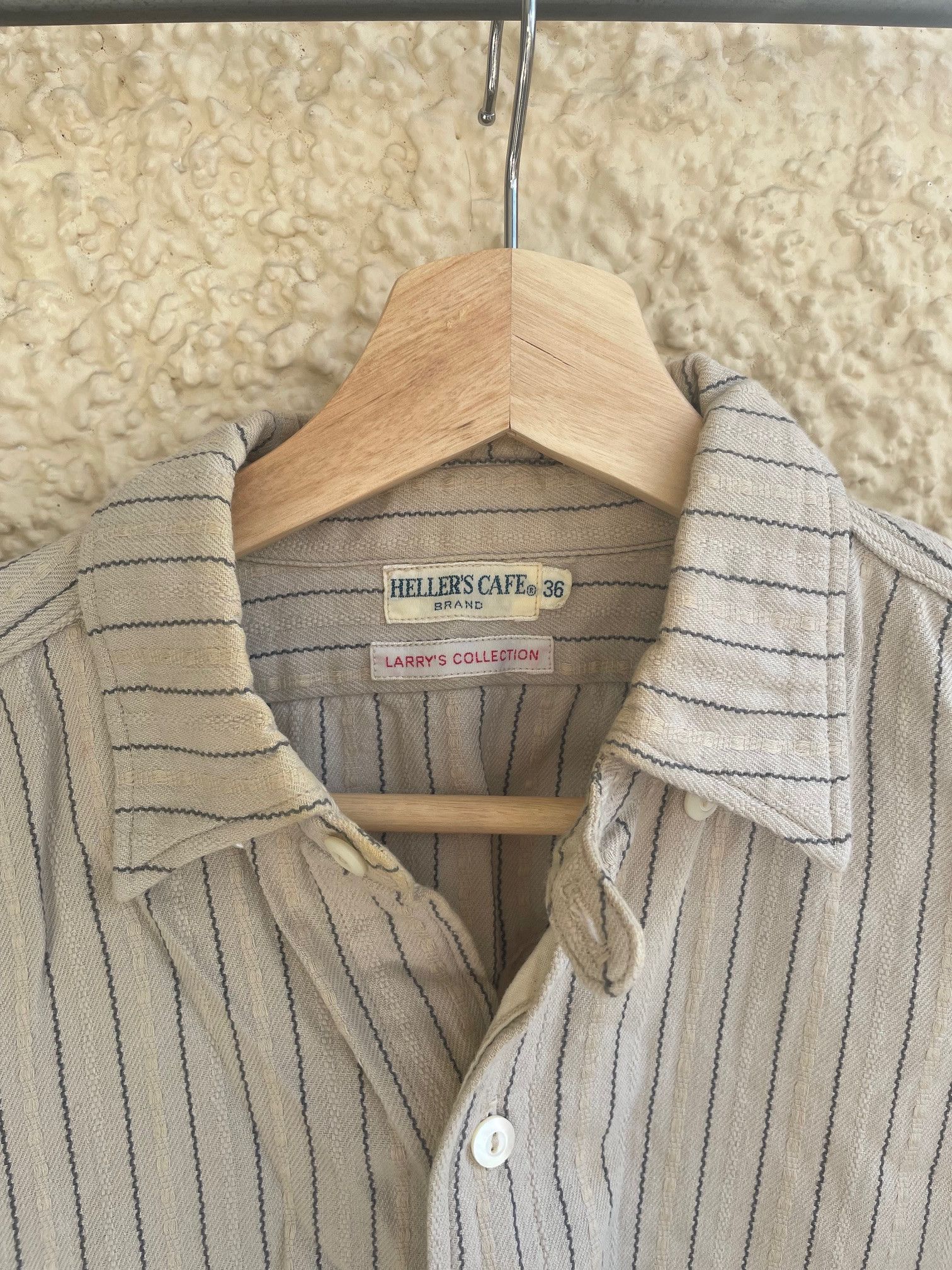 Heller's Cafe × Warehouse Warehouse x Heller's Cafe Stripe pullover work shirt Size US S / EU 44-46 / 1 - 3 Thumbnail