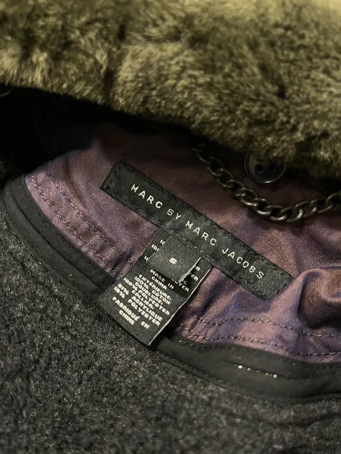 Marc Jacobs 2000s Marc Jacobs Fur Collar Purple Long Cargo Coat Size US M / EU 48-50 / 2 - 9 Thumbnail