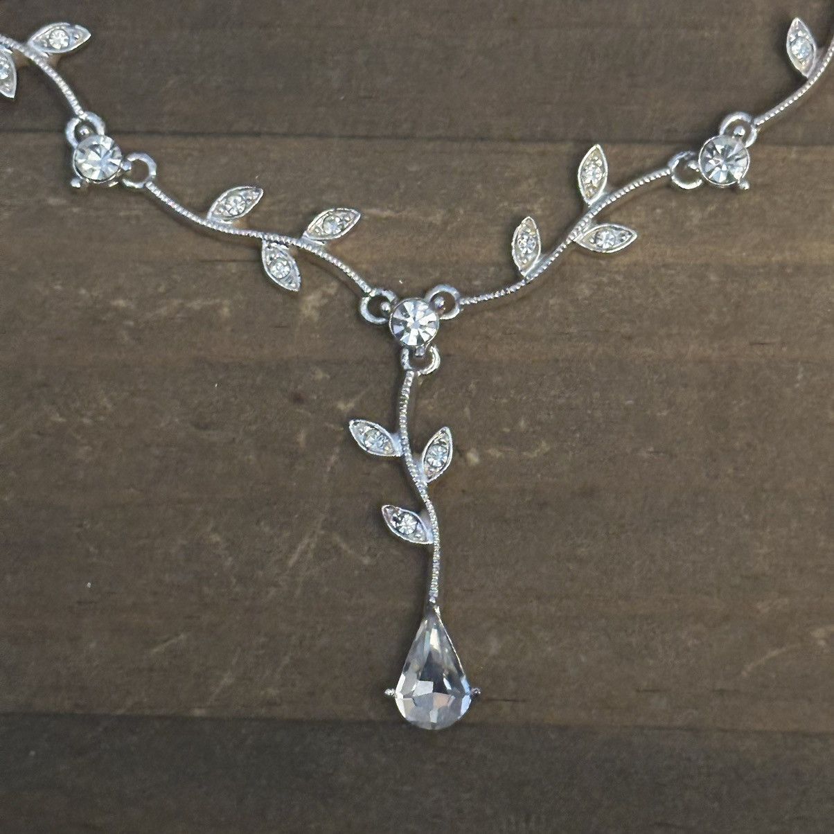 Vintage Vintage silver tone CZ vine Y necklace Size ONE SIZE - 3 Thumbnail