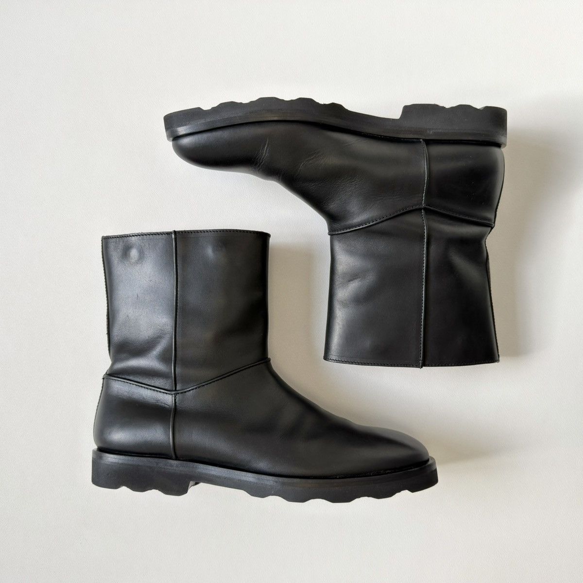 Maison Margiela A/W 11 Black Leather Engineer Boots Size US 11 / EU 44 - 12 Thumbnail