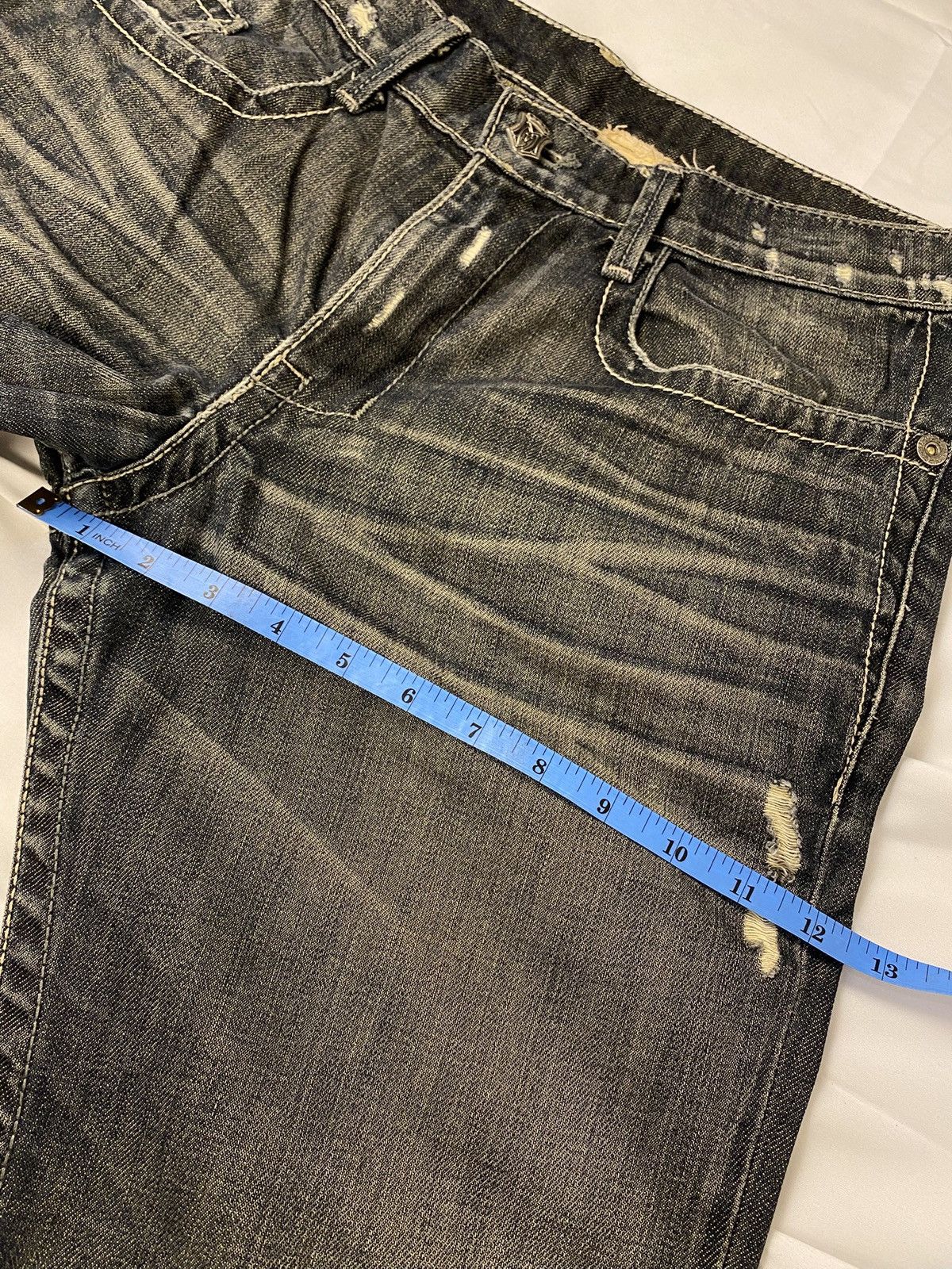 Japanese Brand ✨ Archive Monarchy Britain 🇬🇧 Flag Flared Washed Jeans Denim Size US 34 / EU 50 - 18 Thumbnail