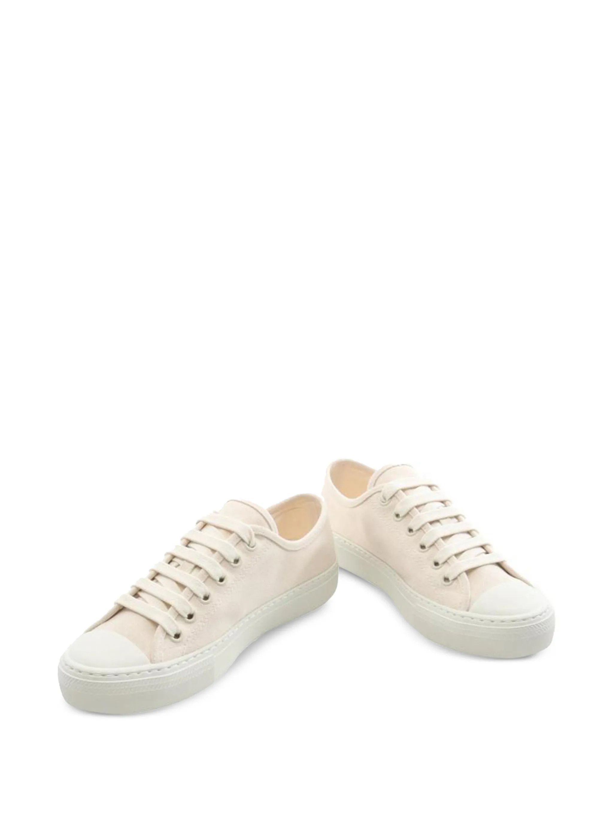 Prada o1mt1gz0526 Triangle-Logo Canvas Sneakers in Light Beige Size US 8 / EU 41 - 2 Thumbnail