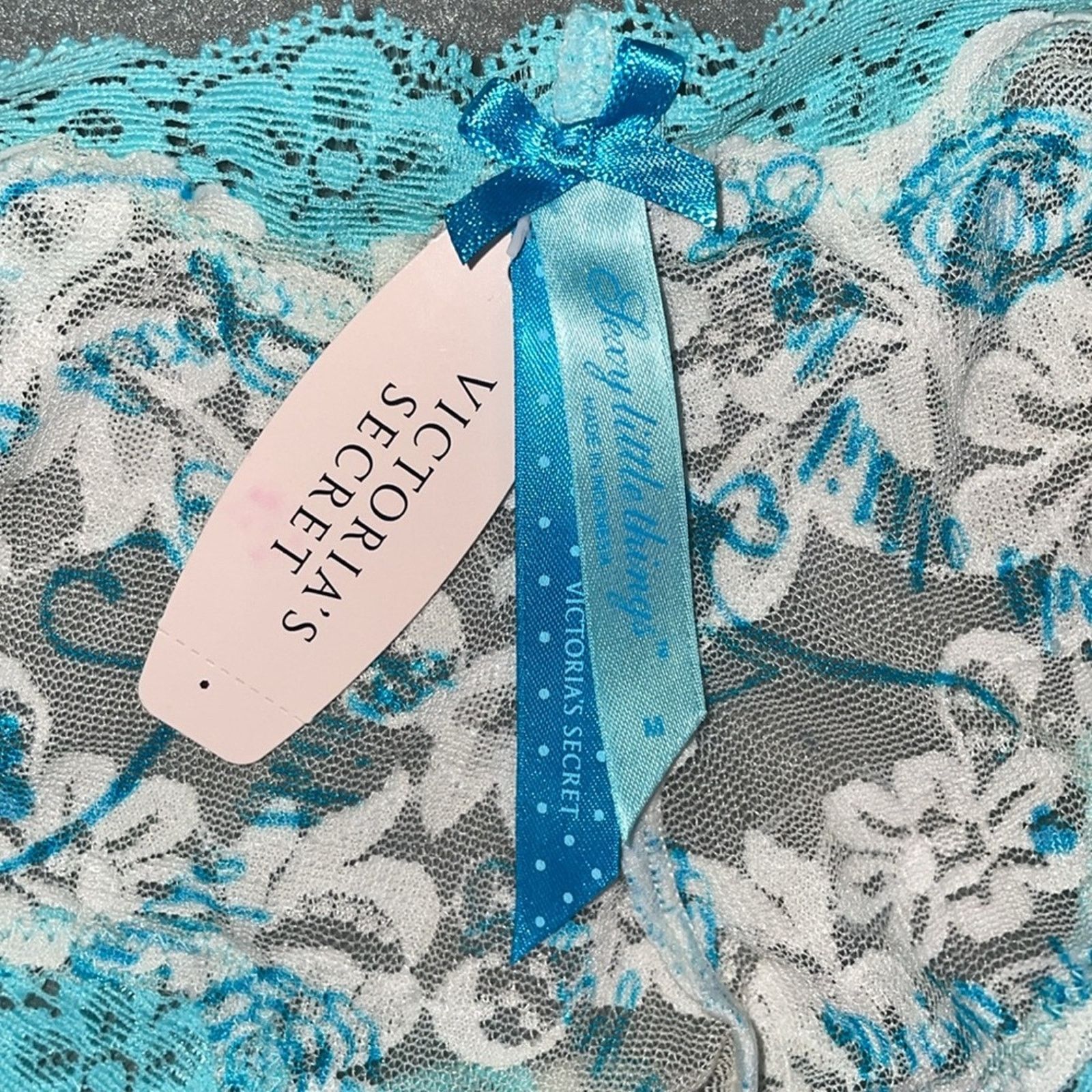 Victoria's Secret Sexy Little Things Panties VS Panty Something Blue Size ONE SIZE - 6 Thumbnail