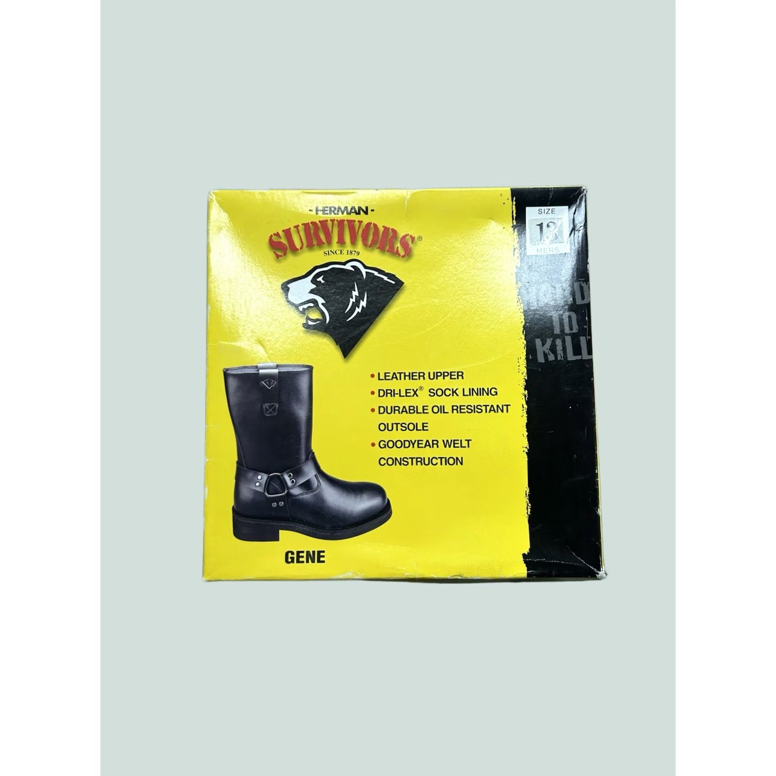 Vintage VINTAGE Herman survivor leather Gene boots motorcycle engineer Men 13 Black Leather Boots Mens 13 Motorcycle Van Age 0 Size US 13 / EU 46 - 1 Thumbnail