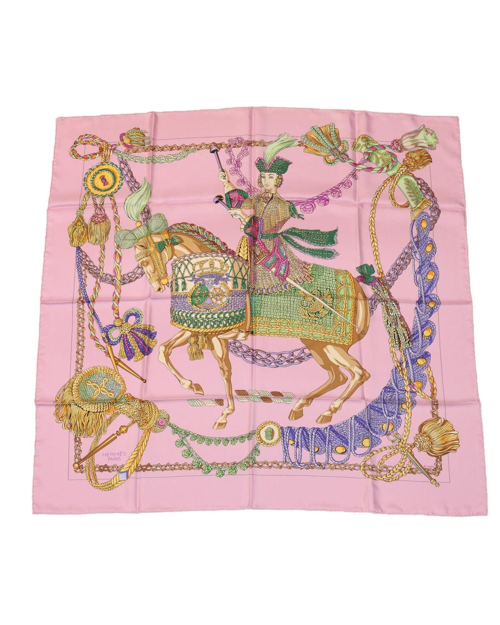 image of Silk Scarf With Pink Hue - Authentic Hermes, Women's