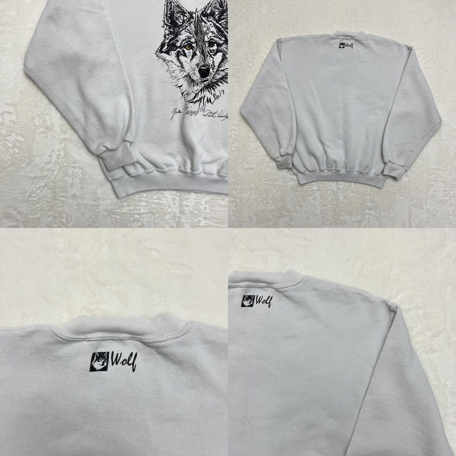 Jerzees VINTAGE Jerzees Sweatshirt Pullover Mens Medium Wolf Graphic Print Gray 90s Size US M / EU 48-50 / 2 - 8 Thumbnail