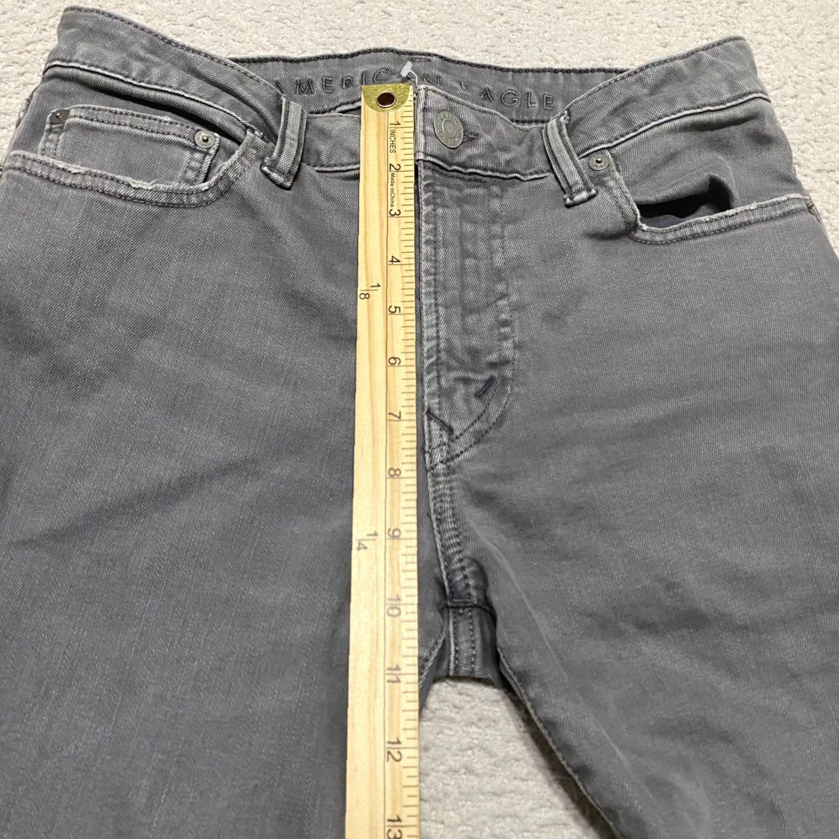 American Eagle Outfitters American Eagle Mens Jeans 29x32 Gray Denim Skinny Leg Mid Rise Medium Wash Size US 28 / EU 44 - 4 Thumbnail