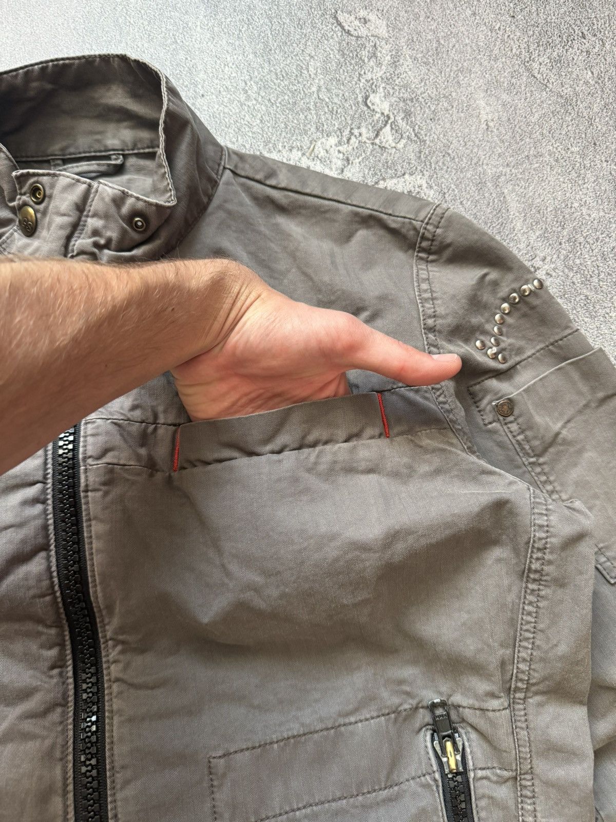 G-Star × Vintage G star raw M Wmns STUDS jacket bomber cargo denim Size M / US 6-8 / IT 42-44 - 12 Thumbnail