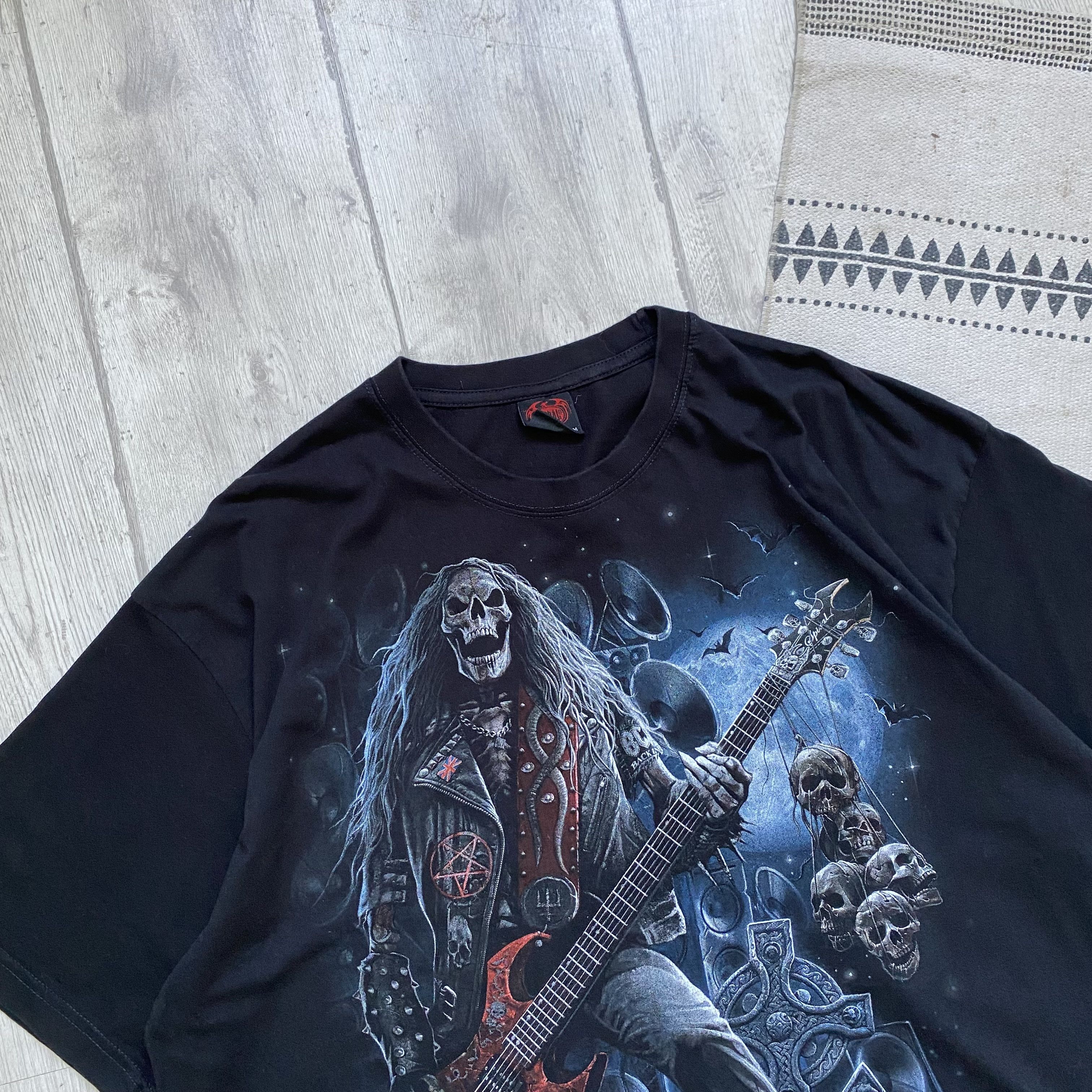 Band Tees ☠️ Vintage Skull Rock tee skeleton horror heavymetall Harley Size US XXL / EU 58 / 5 - 3 Thumbnail
