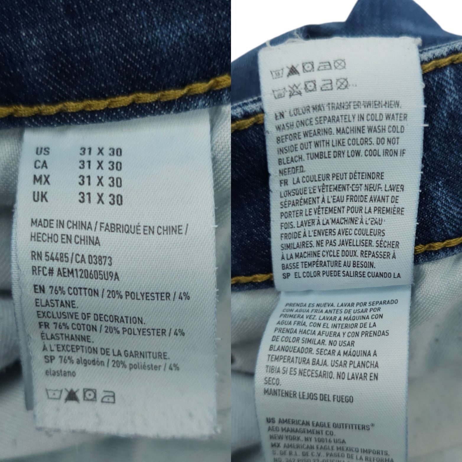 American Eagle Outfitters American Eagle Extreme Flex Slim Straight Leg Jeans Women 31 Size 31" - 8 Thumbnail