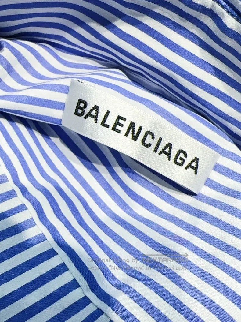 Balenciaga Balenciaga Blue and White 38 Size Striped Long Sleeve Shir Size XS / US 0-2 / IT 36-38 - 6 Thumbnail