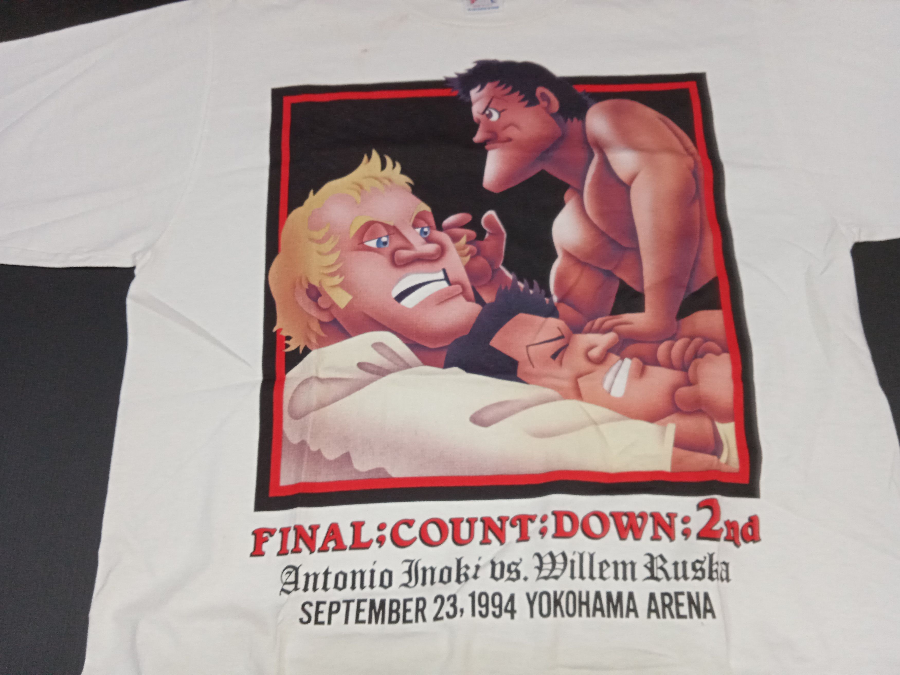 Vintage Vintage 90s NJPW Inoki Vs Ruska 1994 T Shirt Wrestling Size US L / EU 52-54 / 3 - 3 Thumbnail