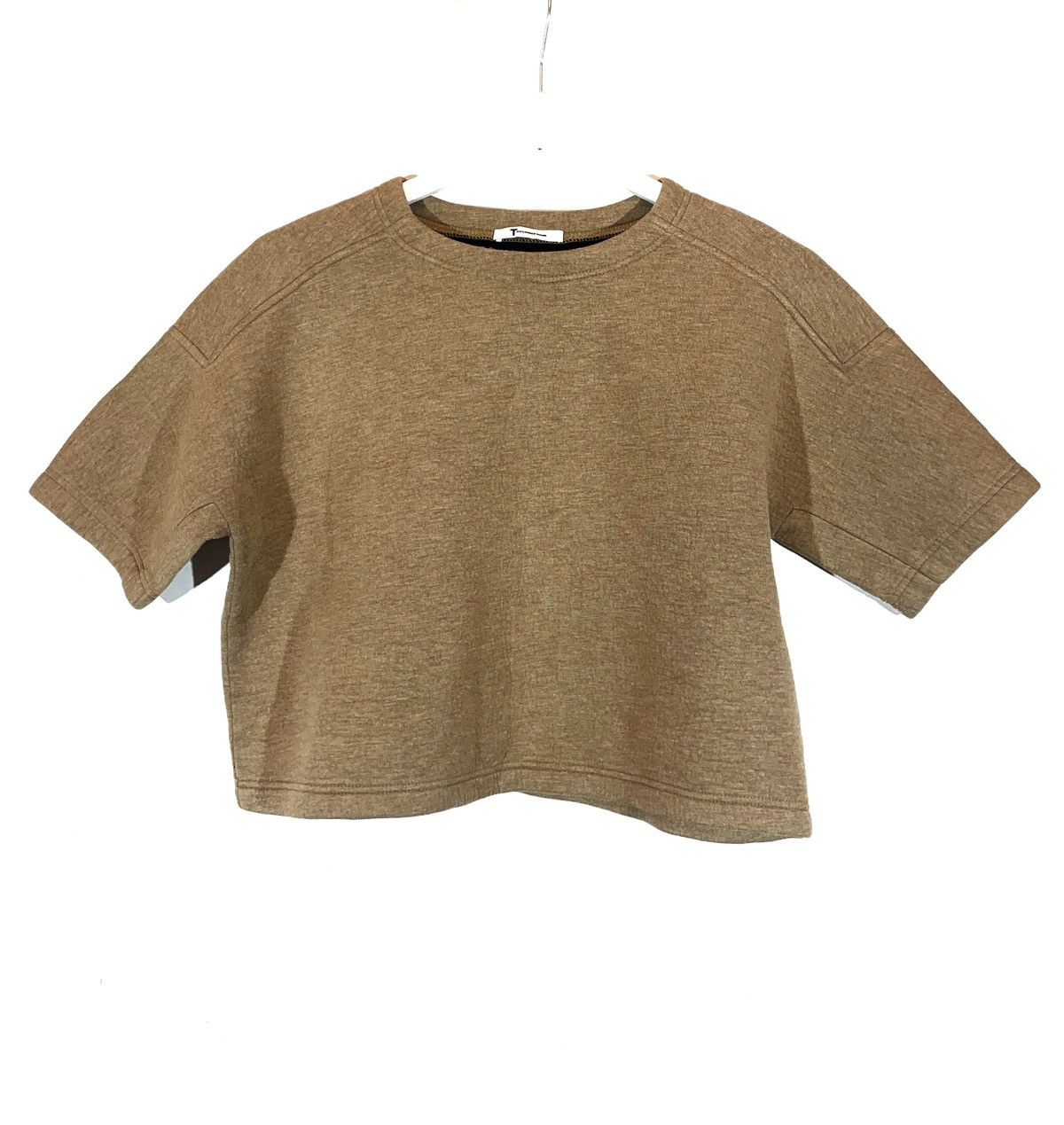 Alexander Wang × Designer Alexander Wang Neoprene T Shirt Women Brown Crop Oversized Size M / US 6-8 / IT 42-44 - 1 Thumbnail