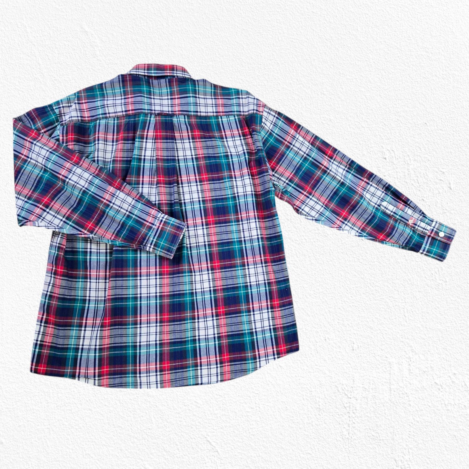 Izod Vintage IZOD Teal Red Plaid Button-Down Shirt Size Large Size US L / EU 52-54 / 3 - 9 Thumbnail
