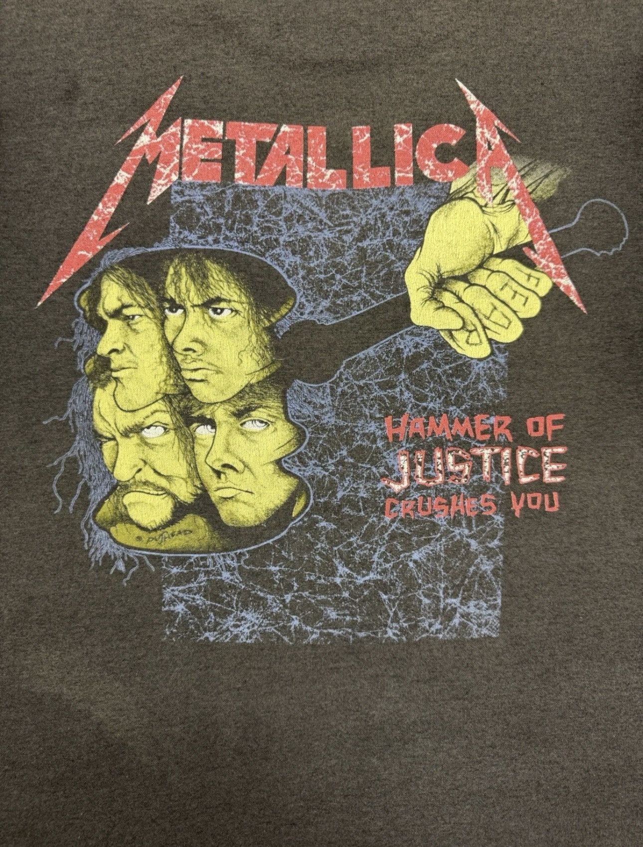 Metallica 1988 Metallica Damaged Justice Tour Tee Hugger Tag Size US L / EU 52-54 / 3 - 6 Thumbnail