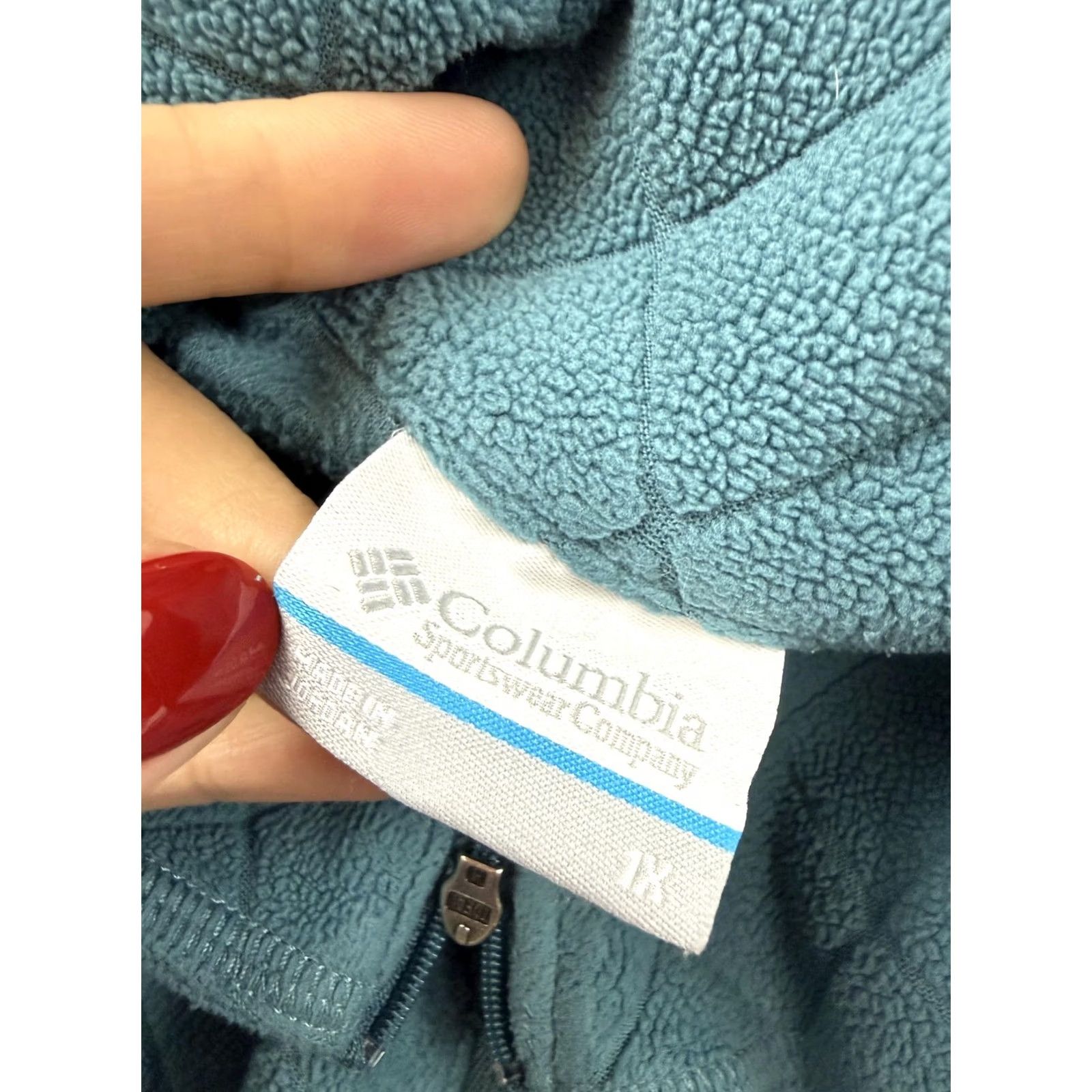 Vintage Columbia Womens 1X Blue Quilted Fleece 1/4 Zip Mock Neck Pullover Sweatshirt Size XL / US 12-14 / IT 48-50 - 5 Thumbnail