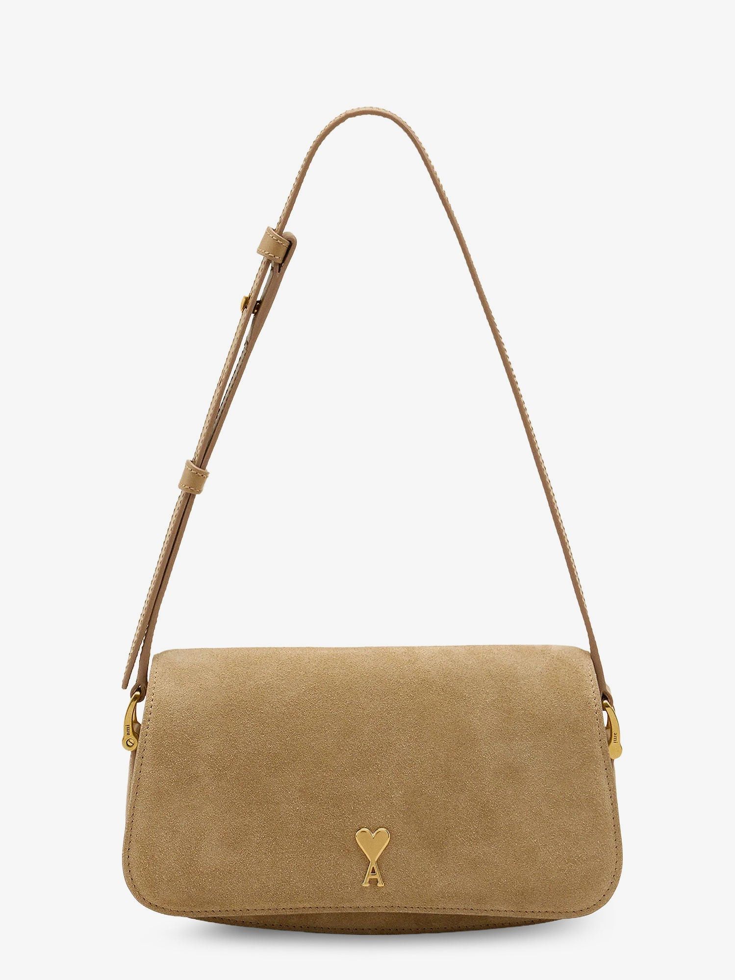 AMI Suede Shoulder Bag With Logo On The Front Size ONE SIZE - 1 Thumbnail
