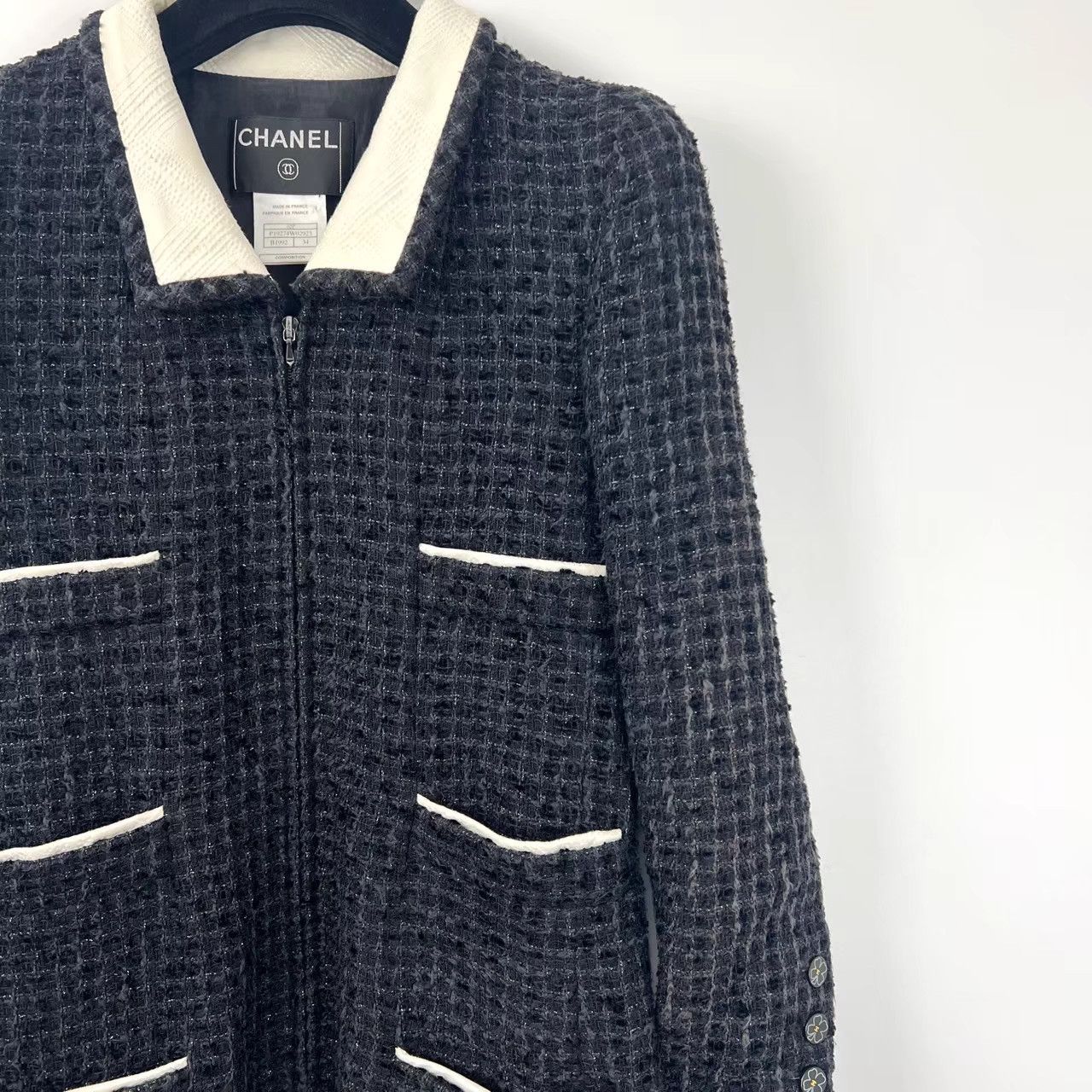 Chanel Chanel Black & White Shimmery Tweed Jacket K12 Size XXS / US 00 / IT 34 - 3 Thumbnail