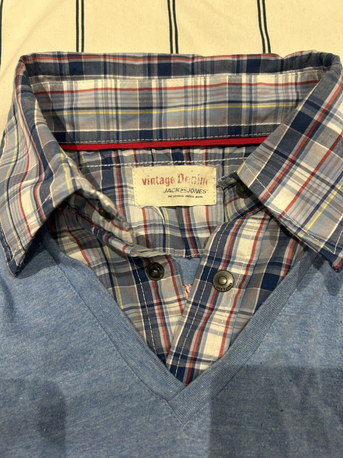 Jack & Jones VINTAGE 2000s Denim T shirt jack jones layered t shirt Size US S / EU 44-46 / 1 - 4 Thumbnail