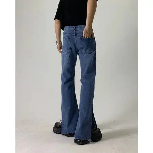 Japanese Brand Fashion straight-leg loose-fitting slit jeans Size US 32 / EU 48 - 4 Thumbnail